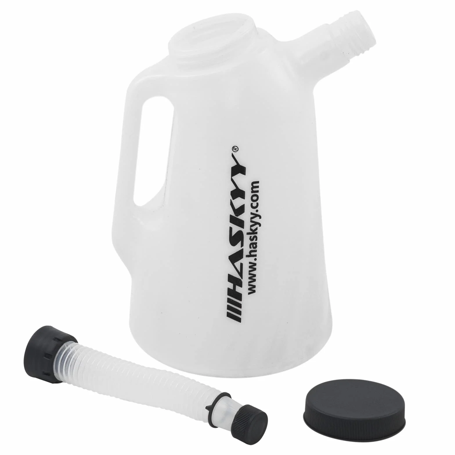 HASKYY Caraffa per olio 1,2,3,4,5,6,8, L, caraffa dosatrice (4 litri), colore: Bianco