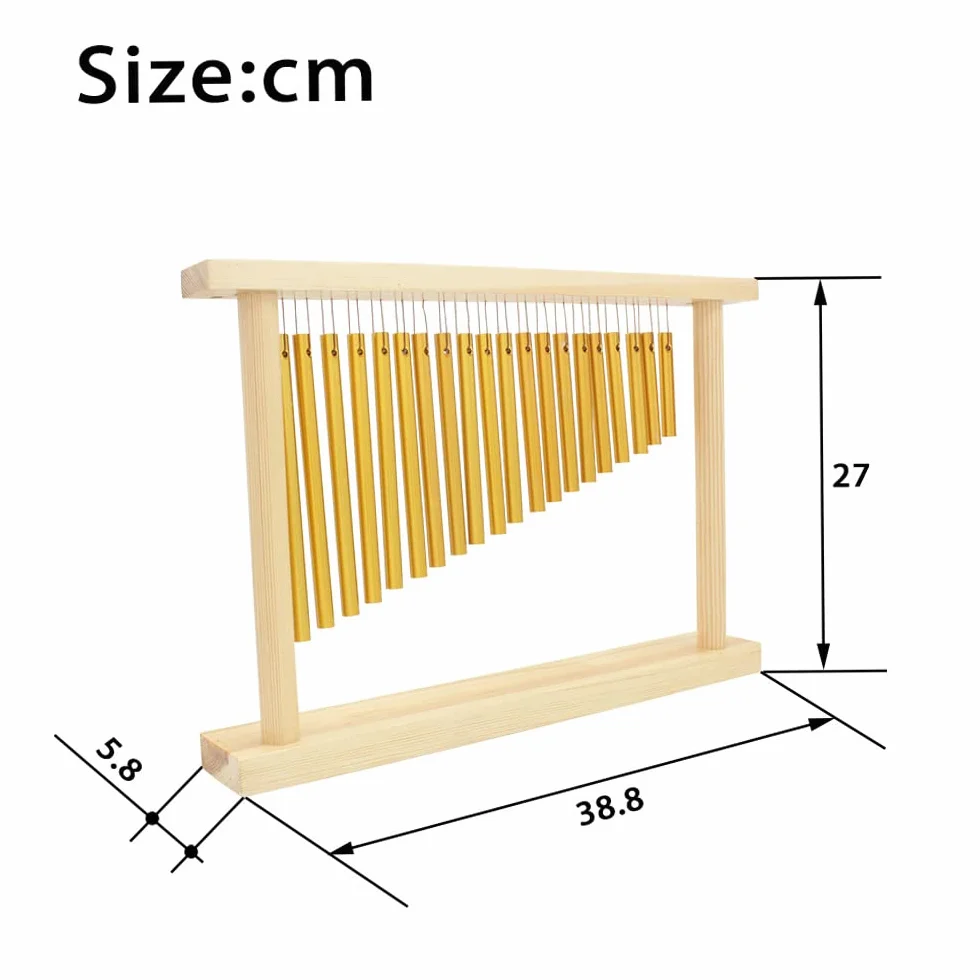 Bar Campane Tubolari Chimes 20-Tone Table Top Musicale Percussione Strumento con Legno Posizione Stick