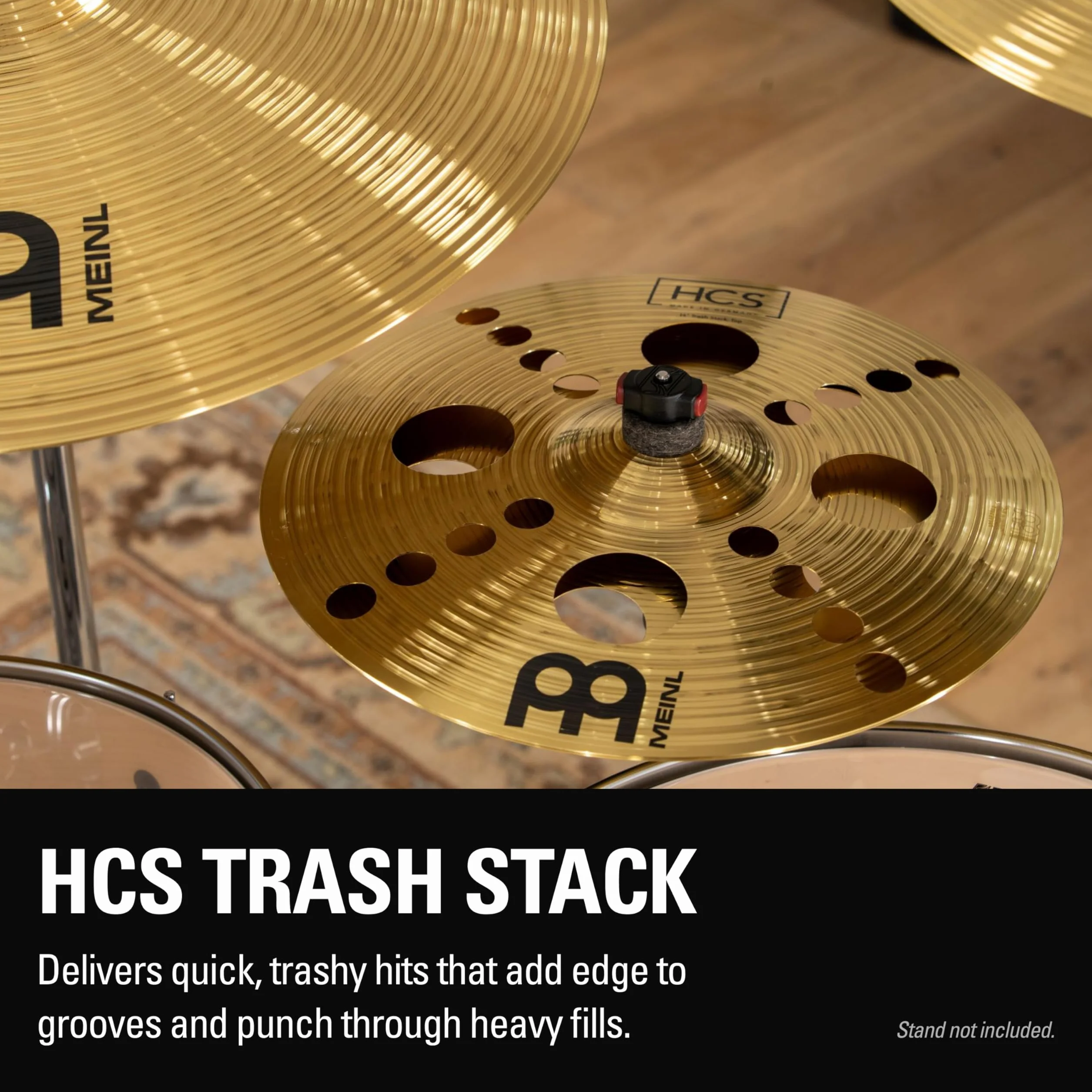 Meinl Cymbals HCS piatto Trash Stack 14 pollici (35,56cm) per Batteria – Finitura Tradizionale Ottone, Made In Germany (HCS14TRS)