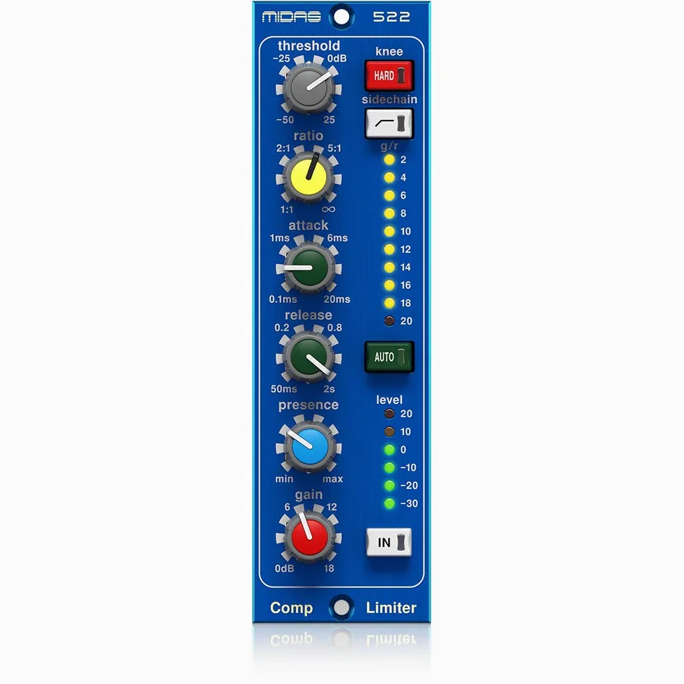 Midas COMPRESSOR LIMITER 522 V2 Compressore/Limitatore serie 500 con controllo dinamico della presenza