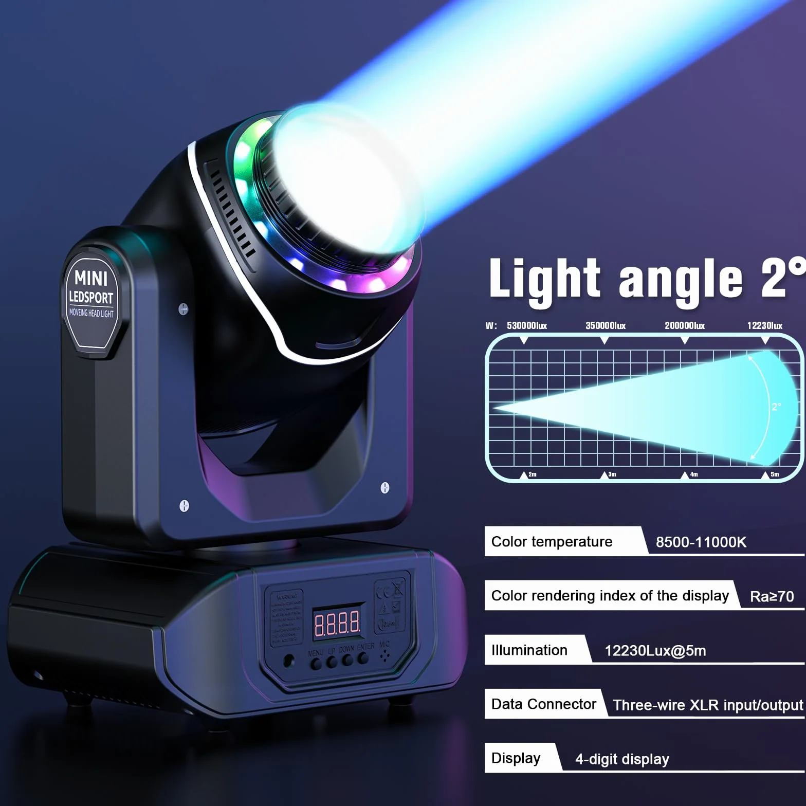 Teste Mobili LED 100W con Telecomando Beam Moving Head 10 Gobos 8colori 18 prismi Luci da Discoteca per Disco Club Bar Illuminazione