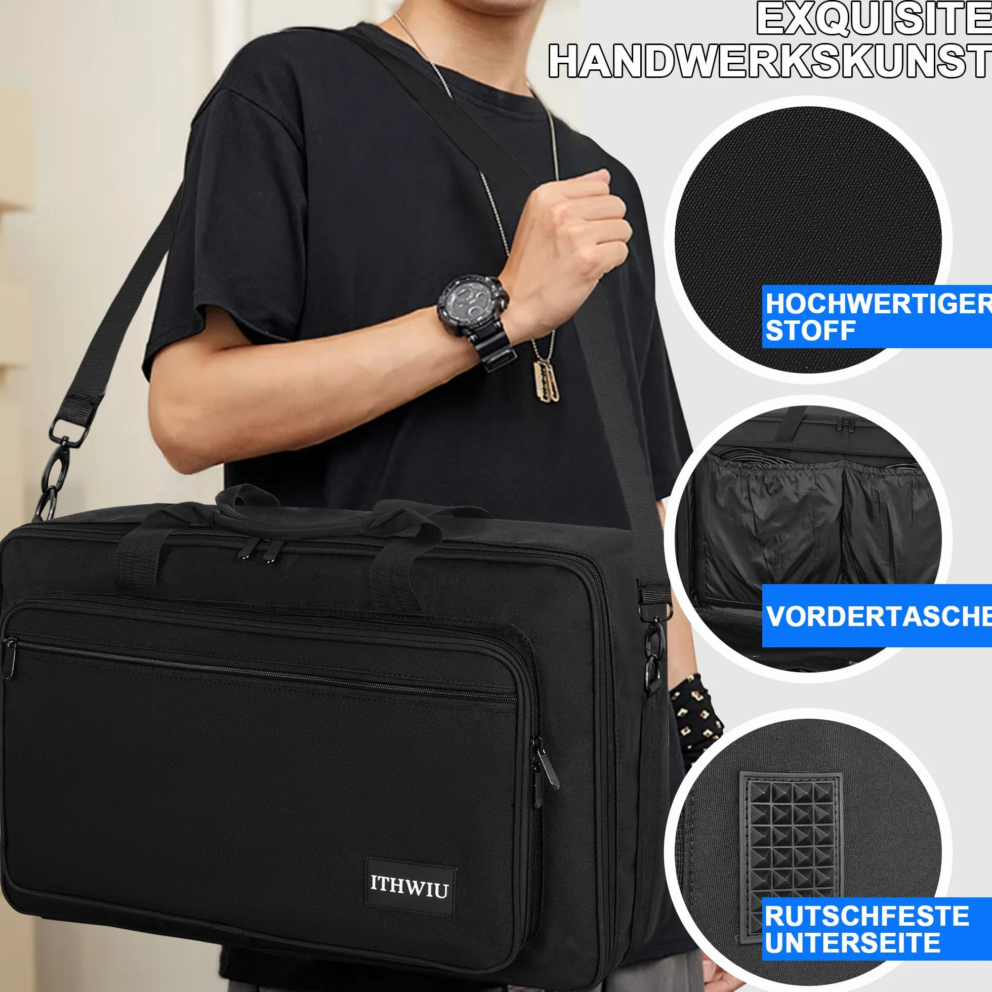 OUUTMEE Custodia portatile per controller DJ,75 x 45 x12 cm,Borsa portatile,Nero