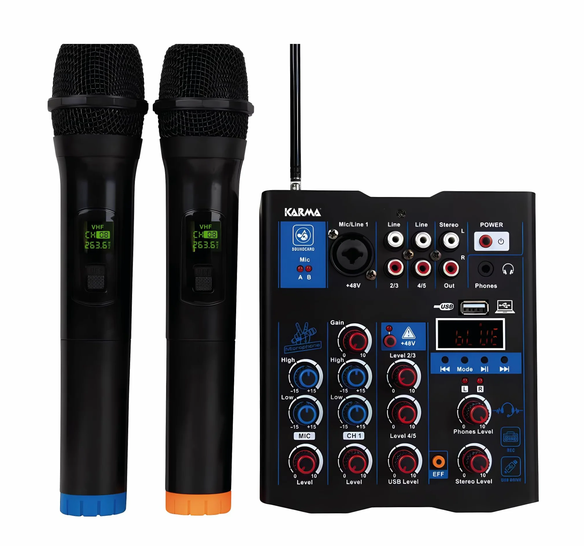 Mixer 5 canali con doppio radiomicrofono