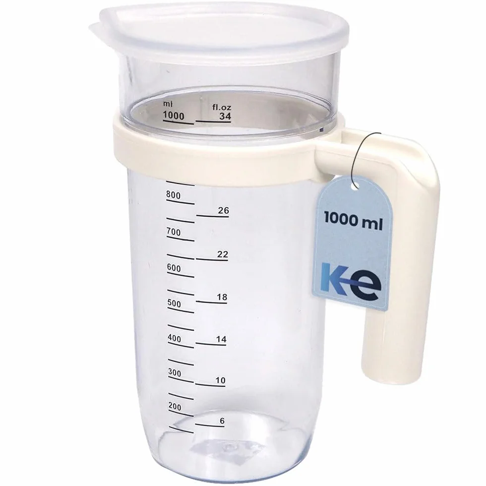 Anakel Home Caraffa graduata con coperchio Capacità 1 litro I Misurino per frullatore a immersione I Plastica resistente