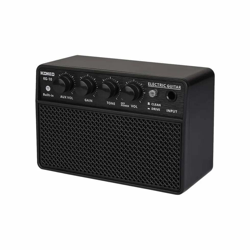 10W Amplificatore per Chitarra Elettrica Piccolo Altoparlante per Esercitazione Ricaricabile Audio Portatile Supporta Connessione BT/Cuffie Interfaccia da 6,35 mm