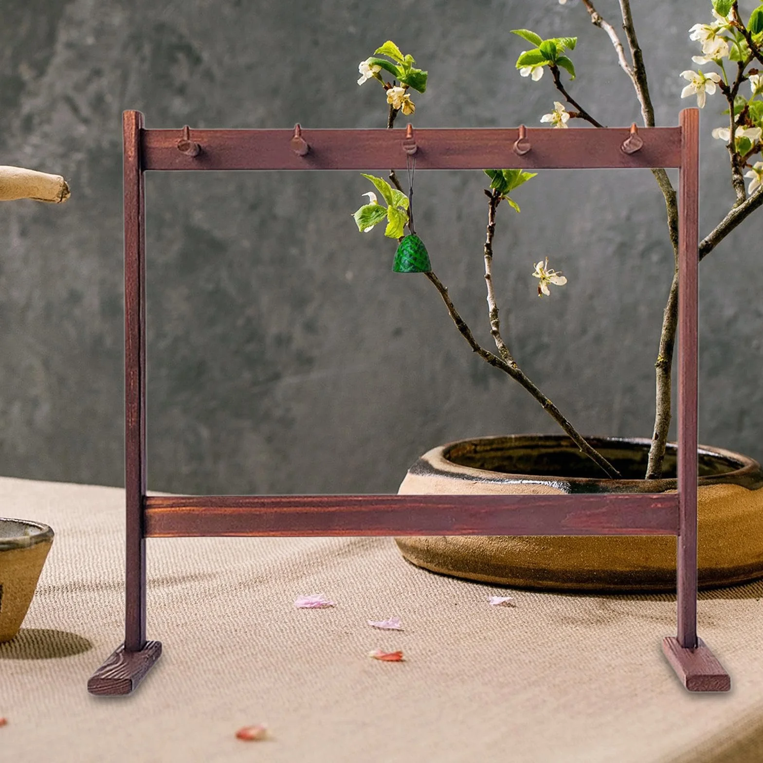 Amagogo Supporto per carillon a, supporto per gong, decorazione da tavolo, elegante espositore per porta carillon per studi, mostre, salotto, camera da, L