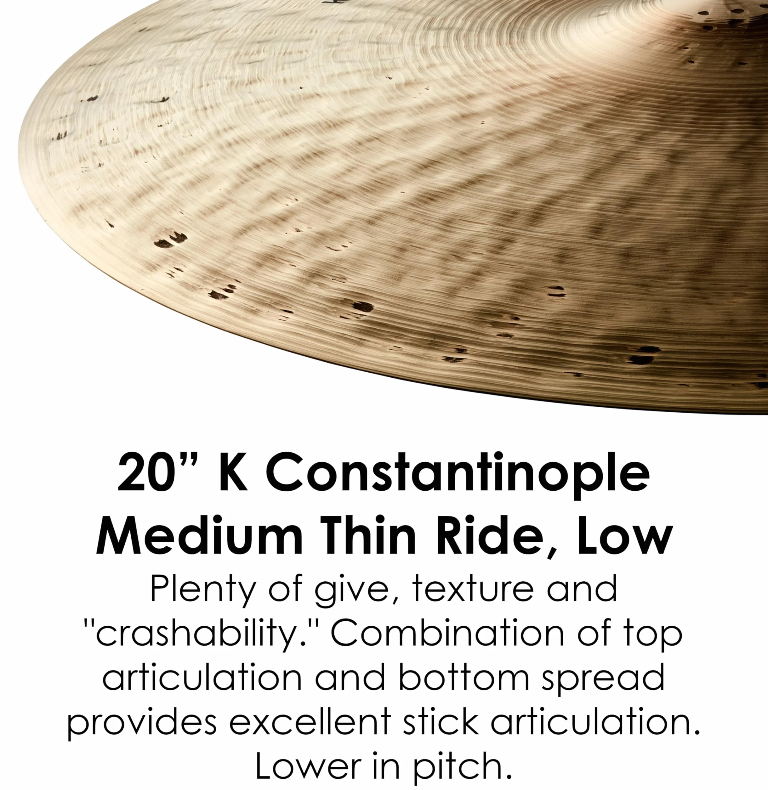 Zildjian K' Constantinople Ride 22", Medium Thin, Low - Piatto Ride