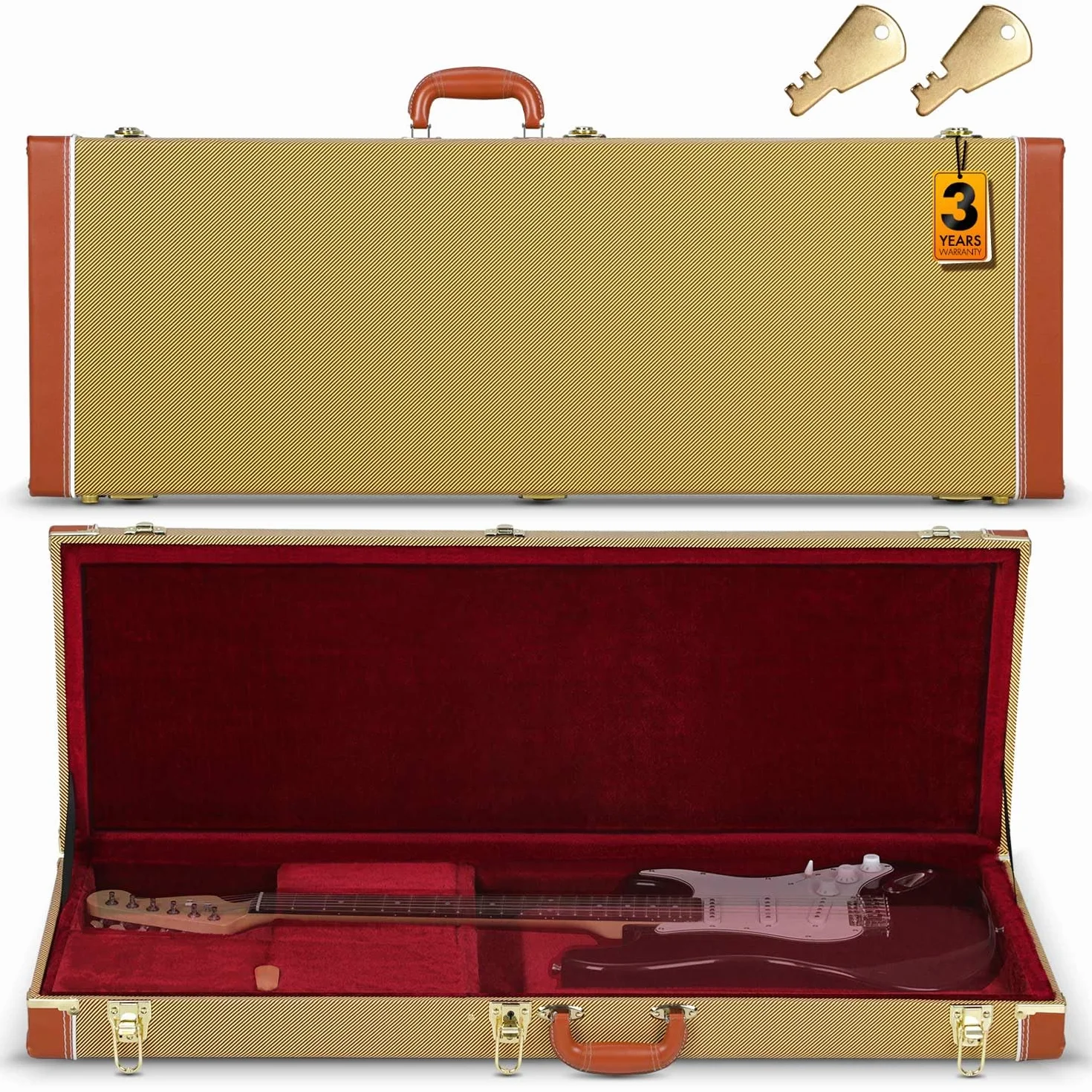 CAHAYA Custodia Rigida per Chitarra Elettrica: Borsa Stratocaster Telecaster con Compartimento Interno - Astuccio ST per Principianti