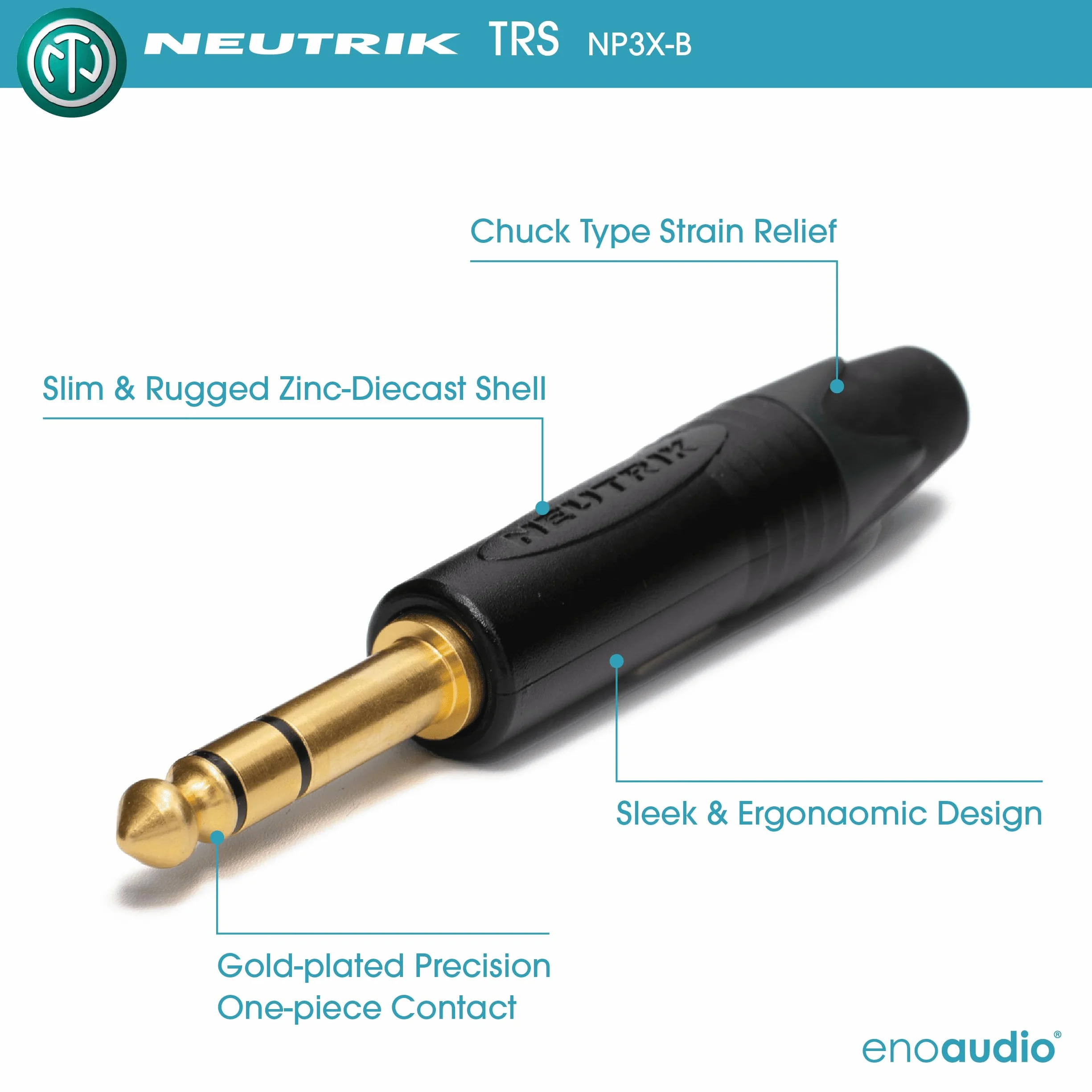 enoaudio Mogami 2932 8ch Multicore Cavo analogico studio Breakout | D-Sub 25 – Neutrik Gold 6,3mm TRS | HiFi - 2,0 m