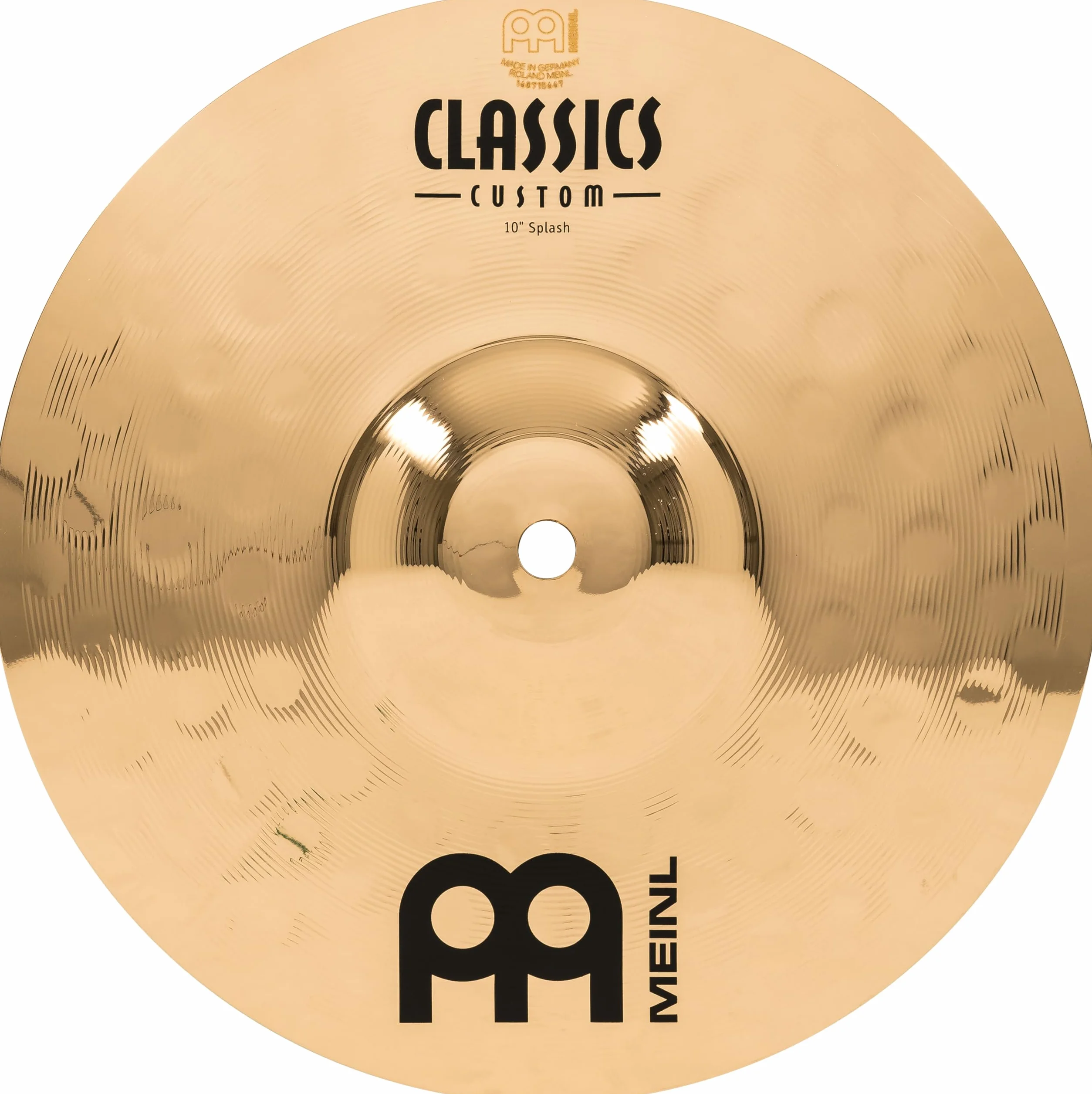 Meinl Cymbals Classics Custom Brilliant Piatto Splash 10 pollici (25,40cm) per Batteria - Bronzo B12, Finitura Brillante, Prodotto in Germania (CC10S-B)