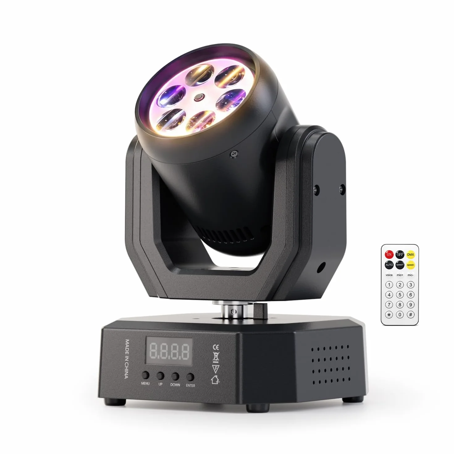 30W Teste Mobili Luci Palcoscenico,Faretto LED RGBW Beam Moving Head con Telecomando,DMX512,Luce Discoteca Stroboscopio Palco Luce di Scena,Luci da Festa per DJ Party Club Bar Matrimonio