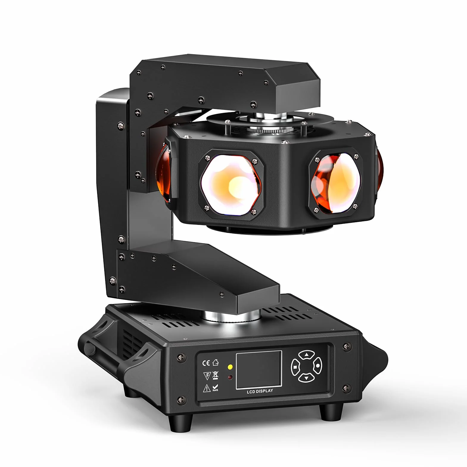 240W Teste Mobili Beam Luci Discoteca LED RGBW 3 assi Luce Rotazione infinita Faretto Moving Head per DJ Discoteca Natale Club Spettacolo Bar Festa Palcoscenico