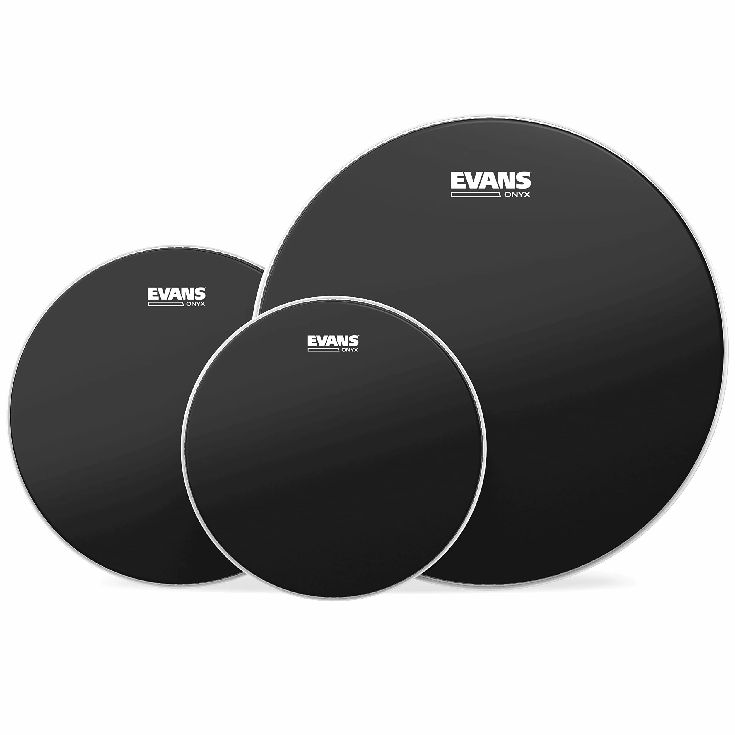 Evans ETP-ONX2-R Confezione da 3 Pelli Sabbiate a Doppio Strato Onyx per Tom Rispettivamente di 10", 12" e 16", Rock
