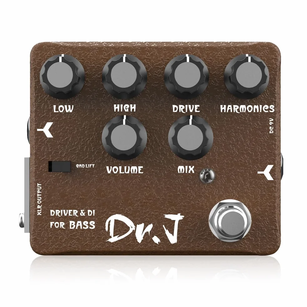 JOYO Pedale per basso di Overdrive Mic'd Tube Bass Amp Simulatore Pedale Built-in DI & XLR Uscita per Effetti Registrazione Edizione High-end Serie Dr.J (D53)