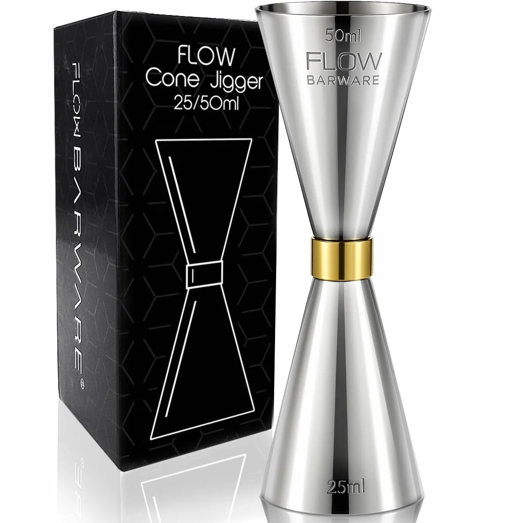Flow Barware, misura 25 ml, 50 ml, 10 misure in un unico cocktail Jigger Shot Measure by Flow Barware, bevande misure per liquori
