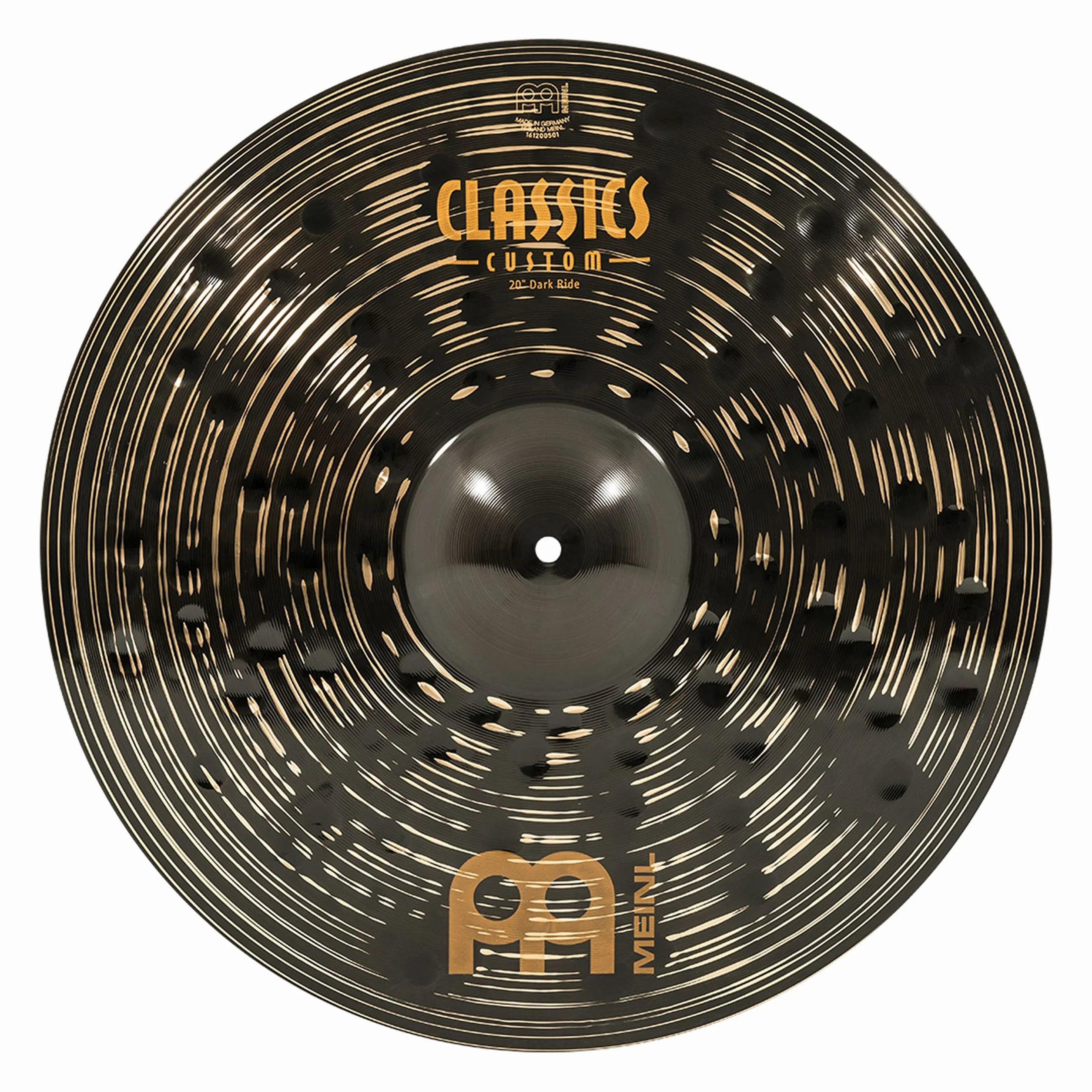 Meinl Cymbals Classics Custom Dark Piatto Ride 20 pollici (50,80cm) per Batteria - Bronzo B12, Finitura Scura, Prodotto in Germania (CC20DAR)
