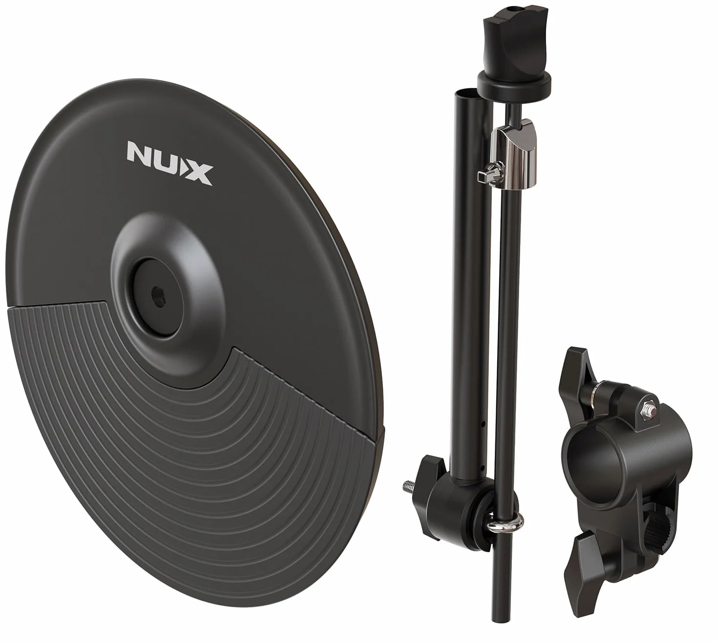 NU-X | DM-210 E-Drum Kit Add-on Cymbal Trigger con braccio di montaggio e morsetto | Piatto aggiuntivo per batteria elettrica NU-X DM-210