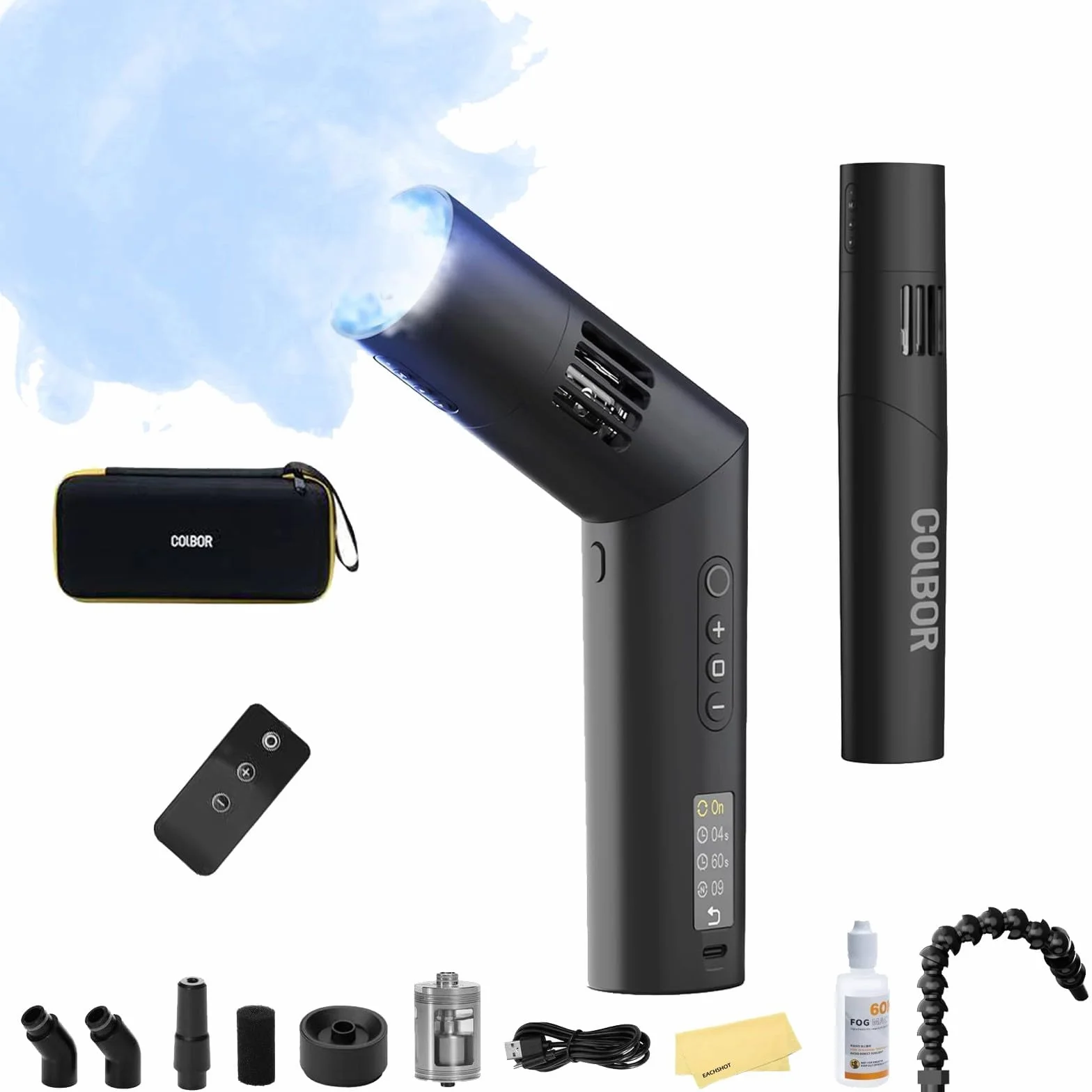 Colbor CF5 Portable Fog Machine with Magnetic RGB Color Light Battery Powered Portable Smoke Machine Handheld Fog Machine w/Remote Control Fogger for Parties Stage Effects