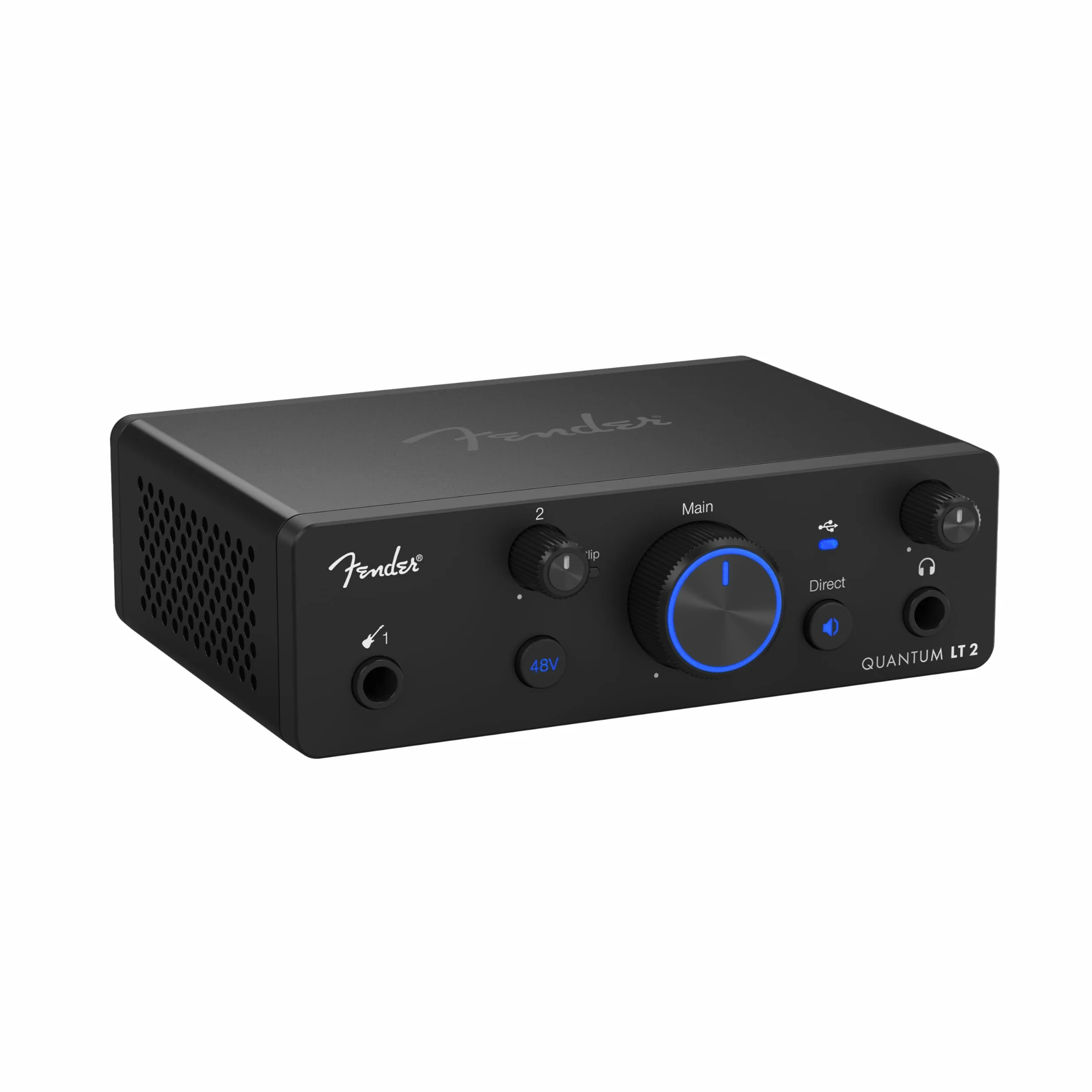 Fender Quantum LT 2 | Interfaccia audio USB-C per produzione musicale, preamplificatore microfonico MAX-HD, ingresso strumento, driver a bassa latenza, loopback, Mac & PC