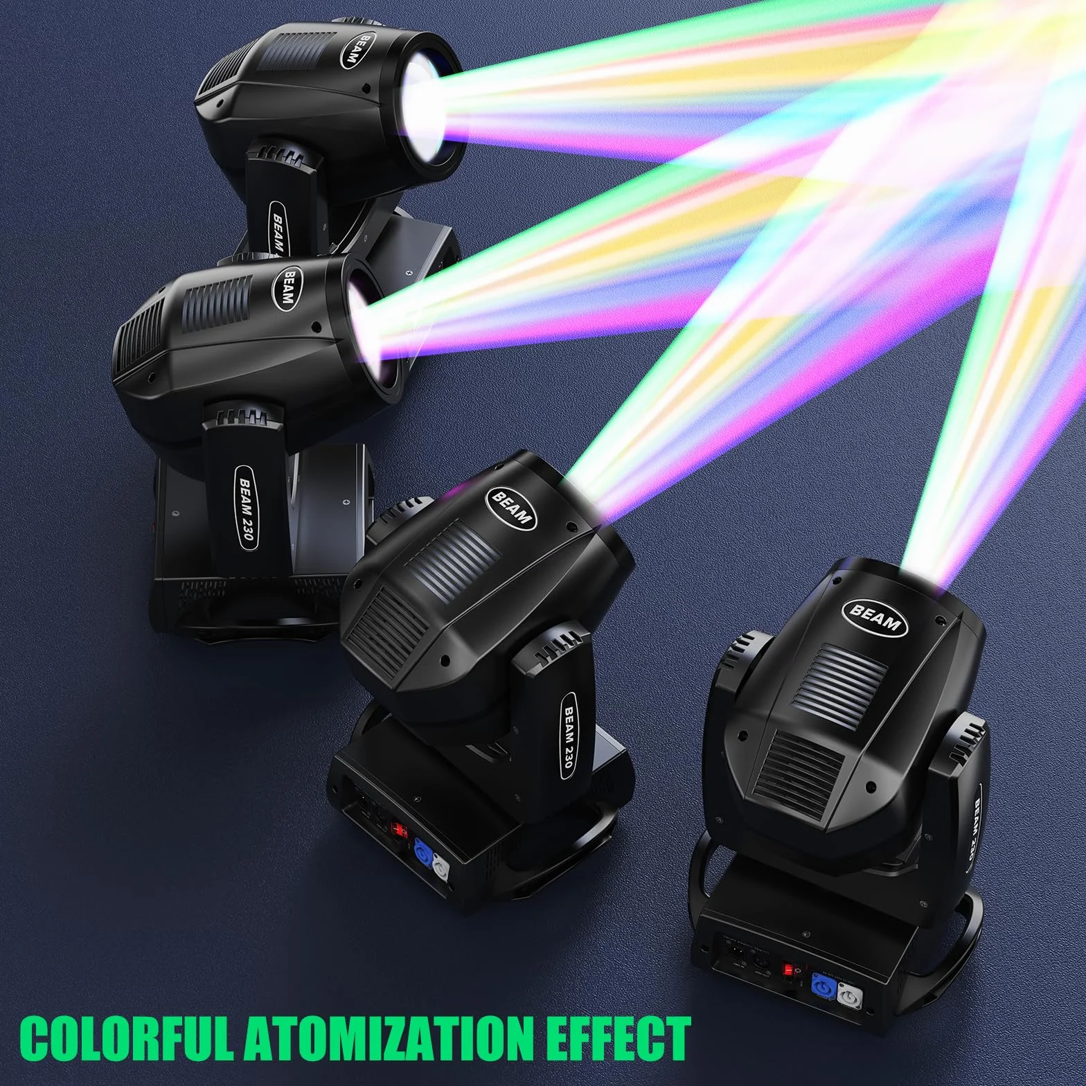 230W 7R LED Moving Heads, DMX512 Disco Stage Spot Beam with 24 Prism 4 Modes Control Light Party for Wedding DJ Party Live Band Show (2 Piece)