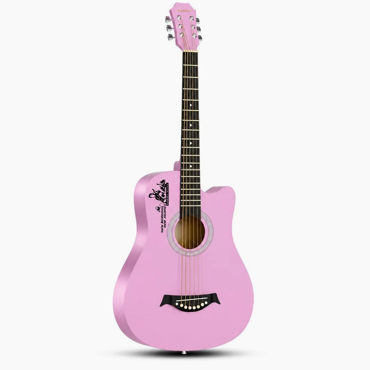 Set Acustica 38 Pollici in Legno per Principianti con Accordatore e Capotasto, Accessori Completi, Rosa