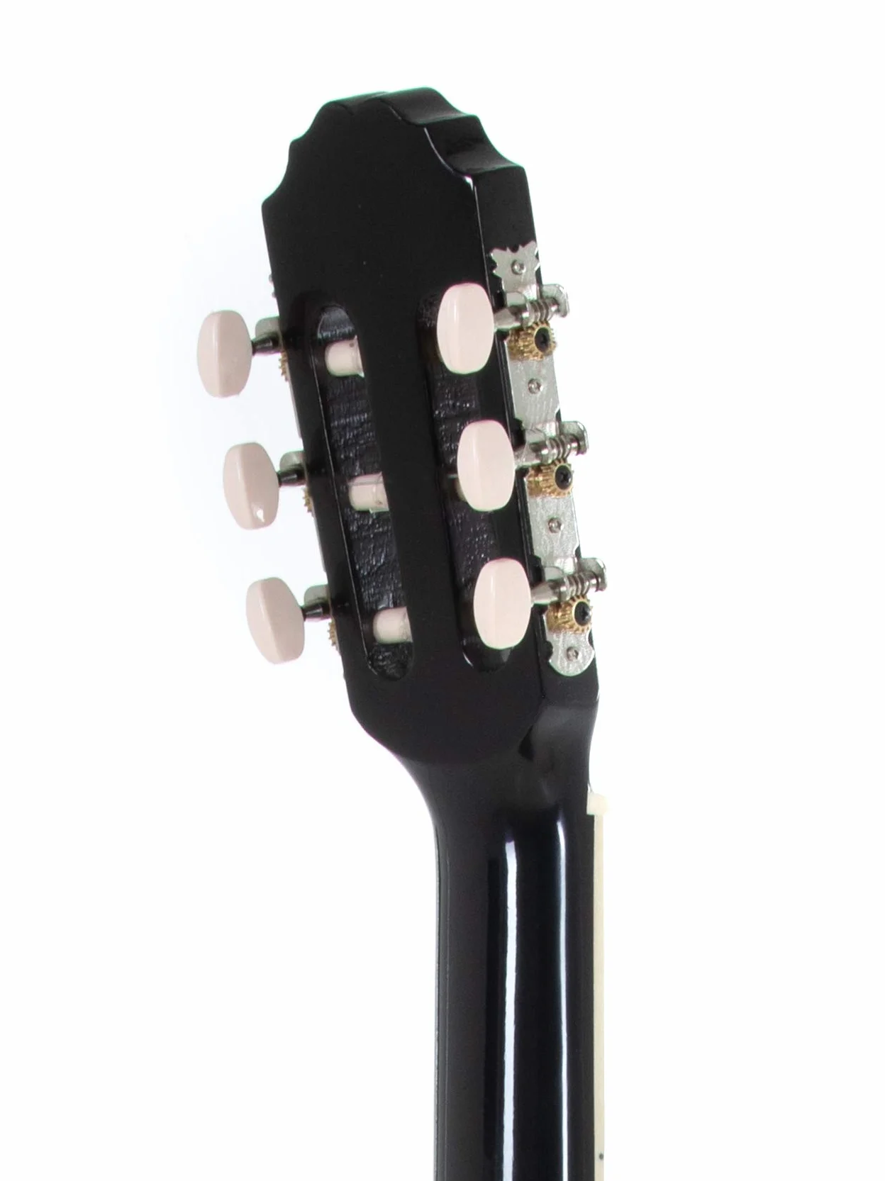 GEWA Chitarra classica, Chitarra Basic, corpo tiglio, tastiera in legno di pakka, meccaniche cromate, Set 3/4 nero, inclusa borsa, accordatore, plettri