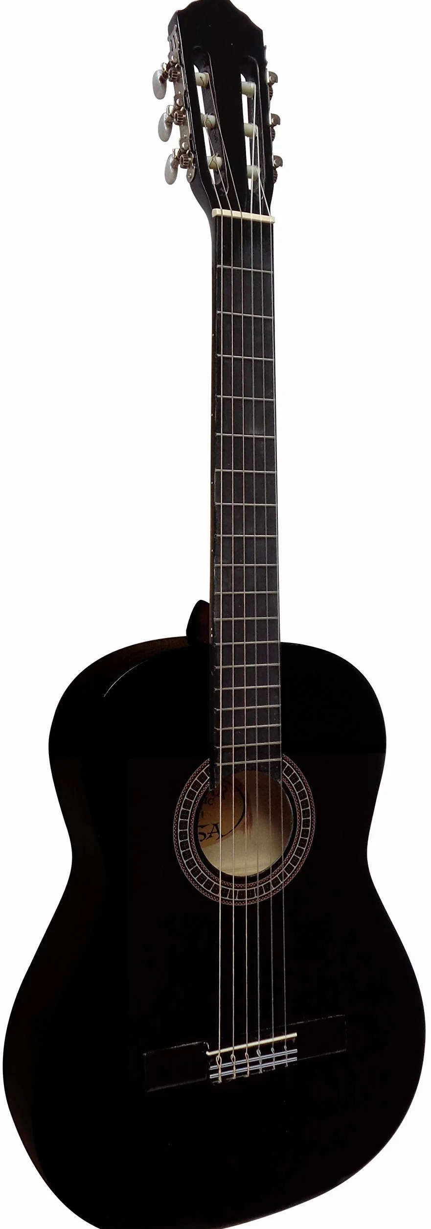 Chitarra 4/4 da concerto nel classico set - Nero – Cassa in legno di tiglio – Borsa – Tracolla– Corde – 3 x plettri – Accordatore ET33B – Cavalletto per chitarra