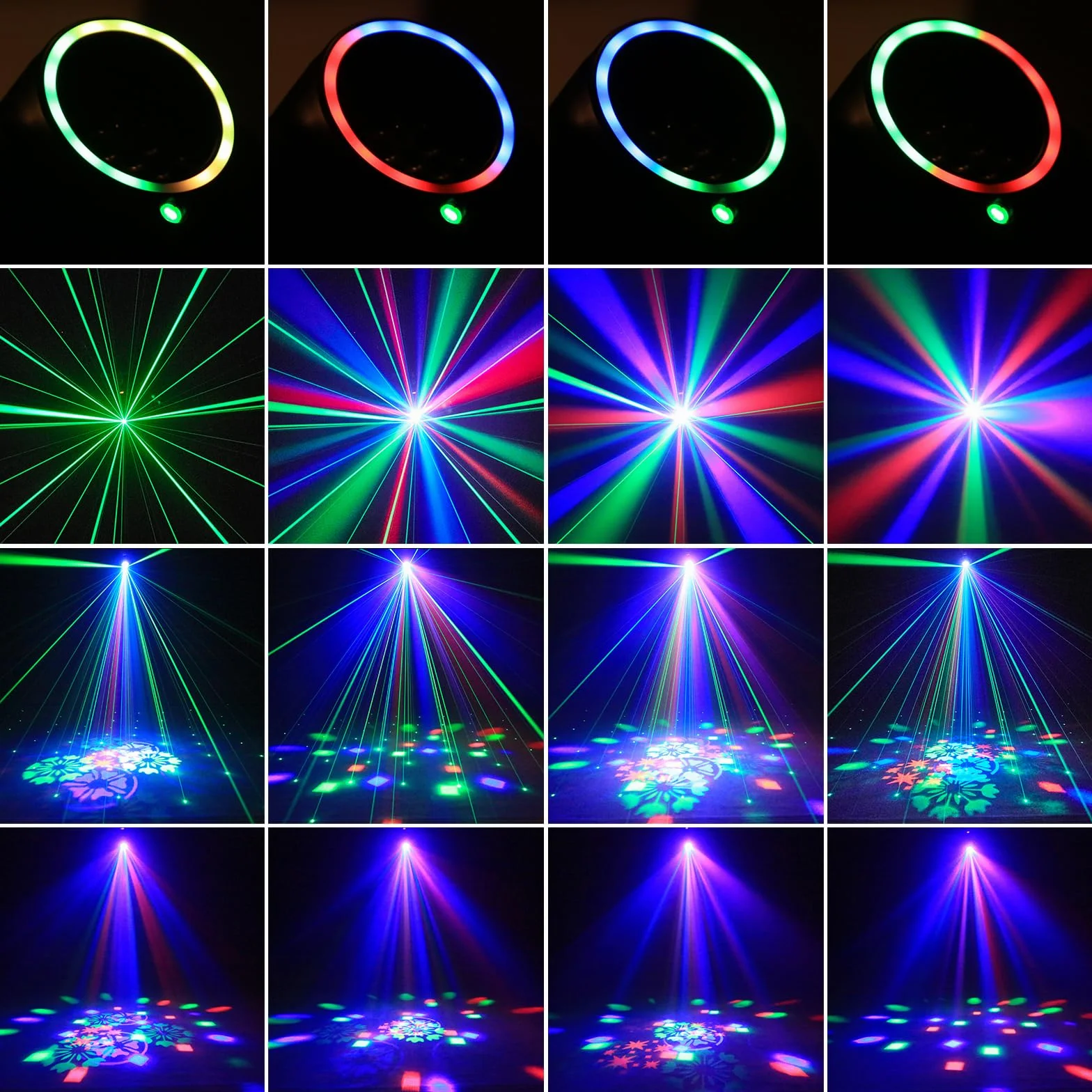 Mini Teste Mobili Beam Luce da palcoscenico 30W Spot Luci Discoteca RGB LED con Telecomando Gobo DJ Effetti di Luce DMX512 Stroboscopio con Diaframma per Feste Bar KTV Matrimoni