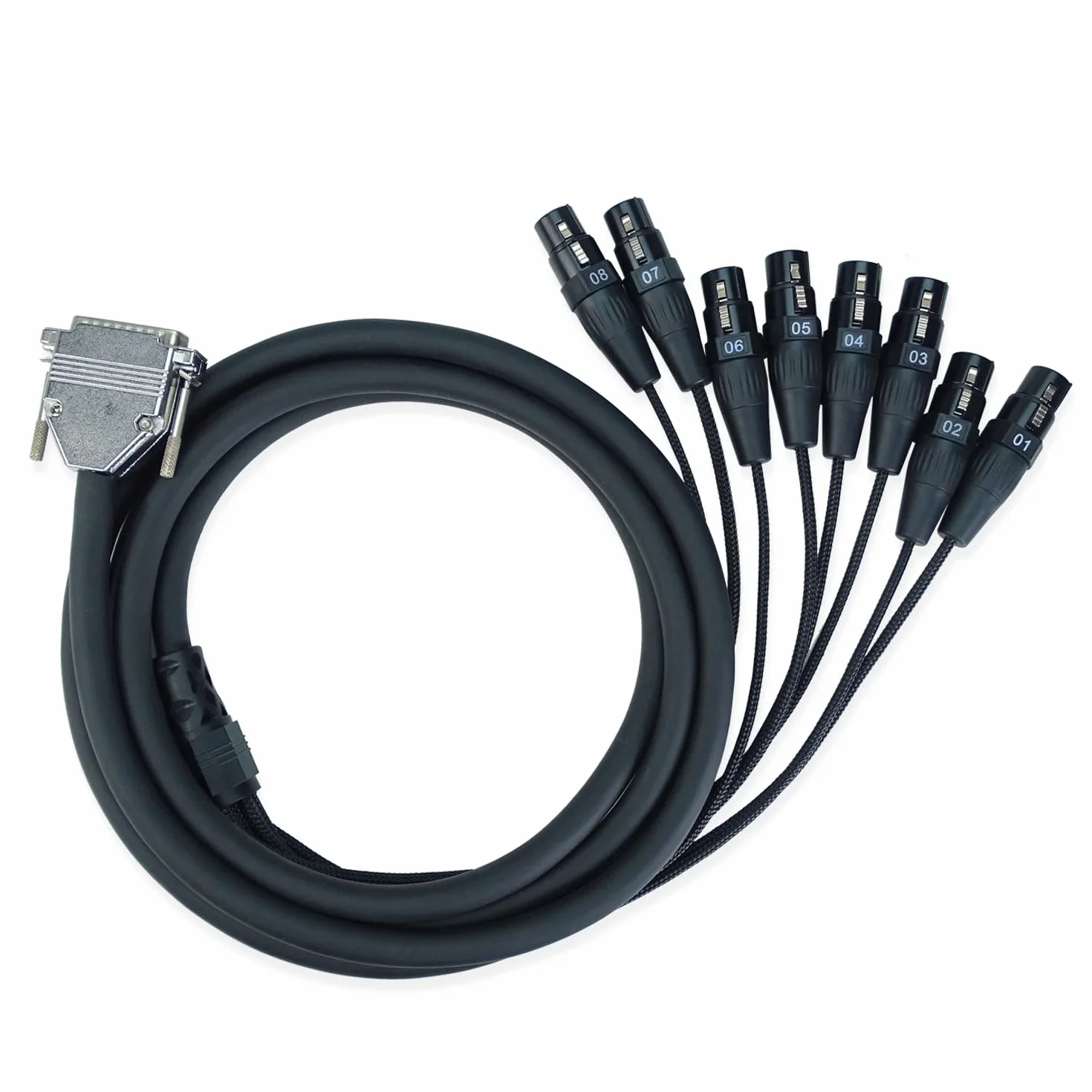 keepdrum sna55-8 - Cavo multicore Snake Sub-D DB-25 a 8x XLR femmina, 3 m
