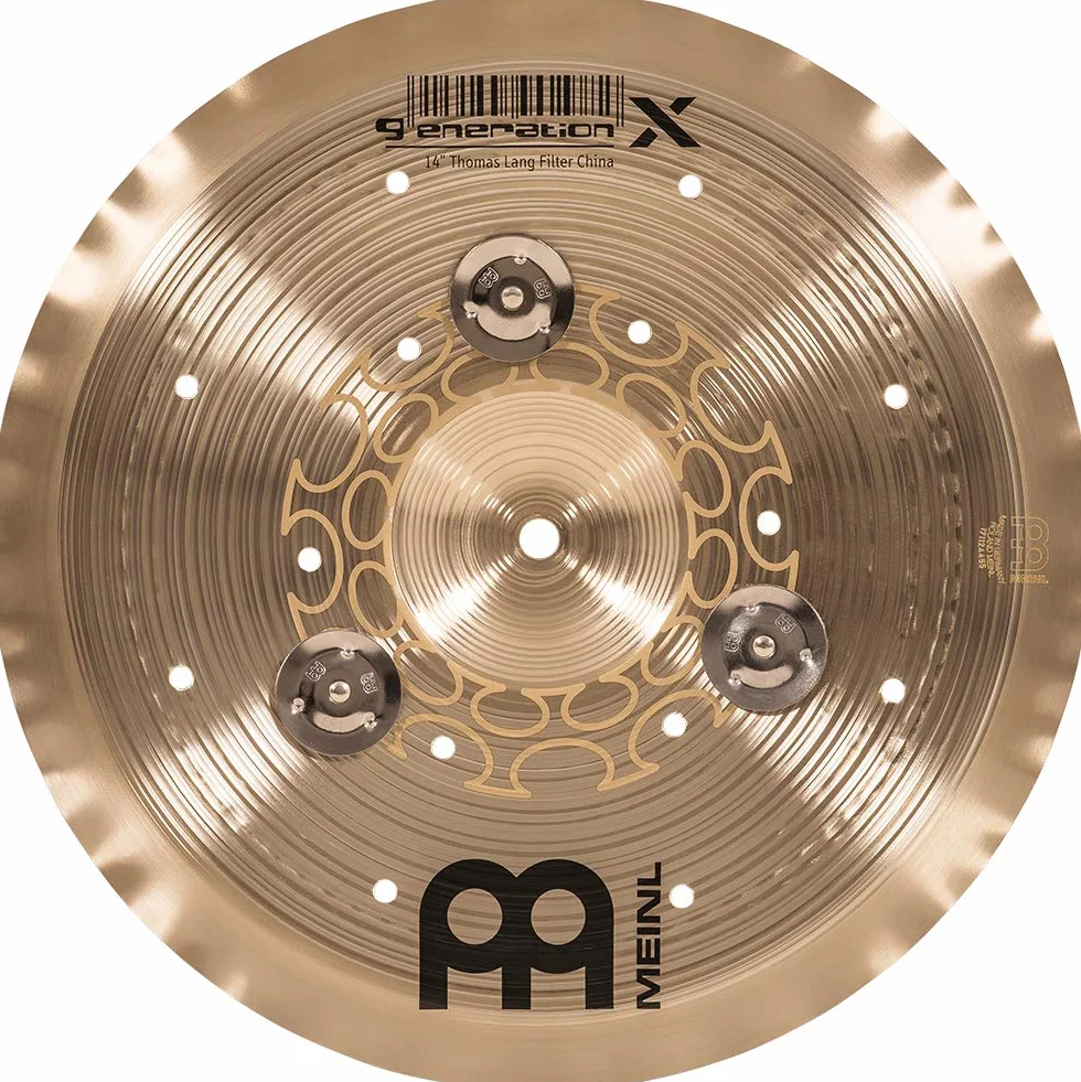 Meinl Cymbals GX-14FCH-J Generation X Thomas Lang Signature - Piatto Jingle Filter China, 14" (35,6 cm), Finitura standard