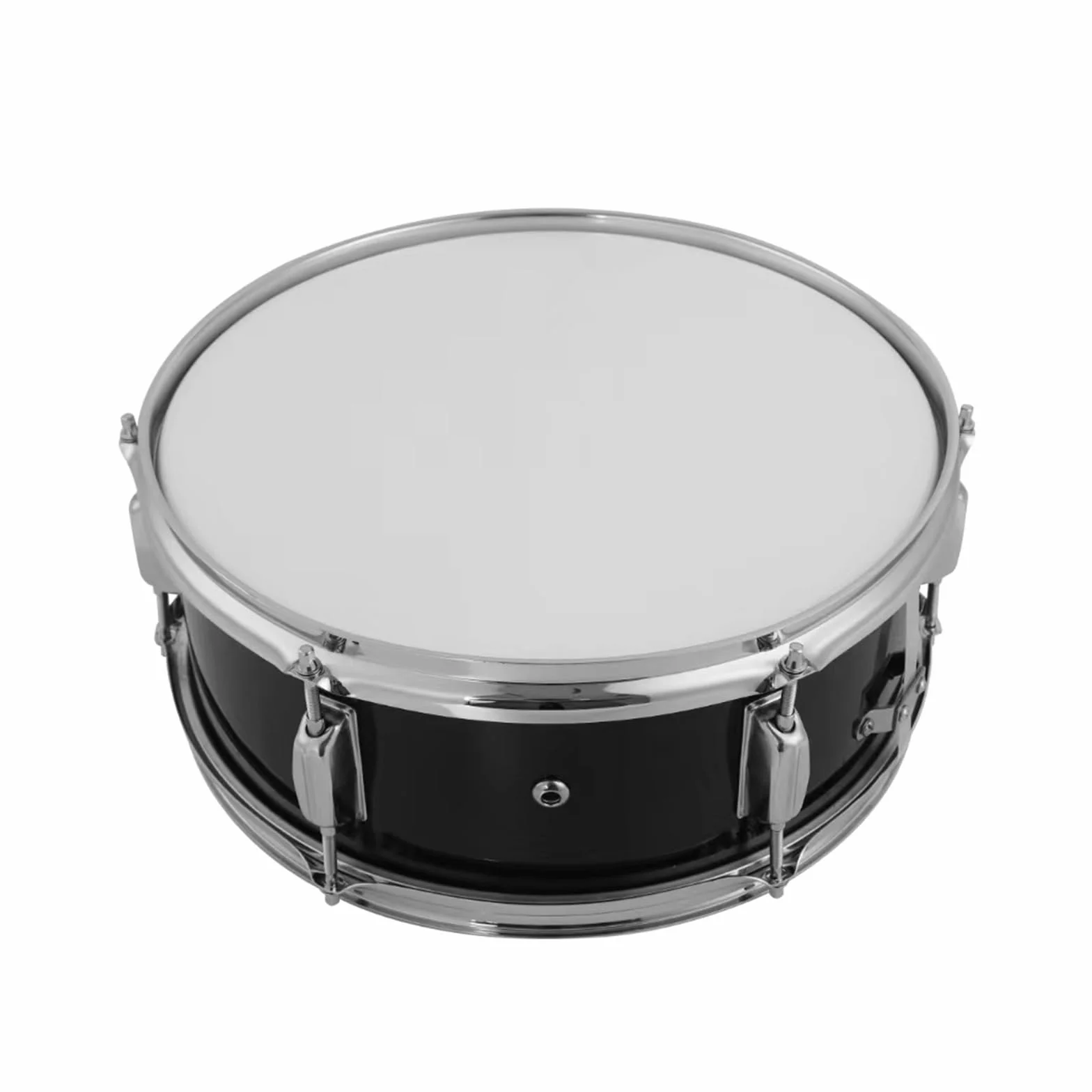 Rullante da 12 pollici con bacchette Tracolla Chiave Strumento a percussione per studenti principianti Rullante da marcia Set portatile di rullante(Ferrous)