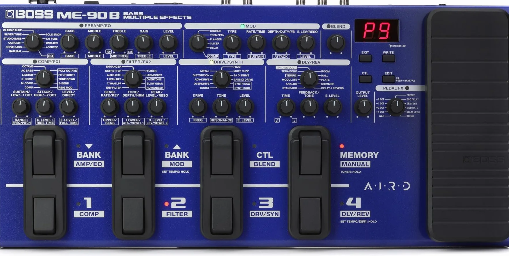 Multi-Effetto per Basso BOSS ME-90B | Processore Completo per il Basso | 10 Modelli di Ampli AIRD Interni | 61 Effetti derivati dalla Libreria di Effetti per Basso BOSS