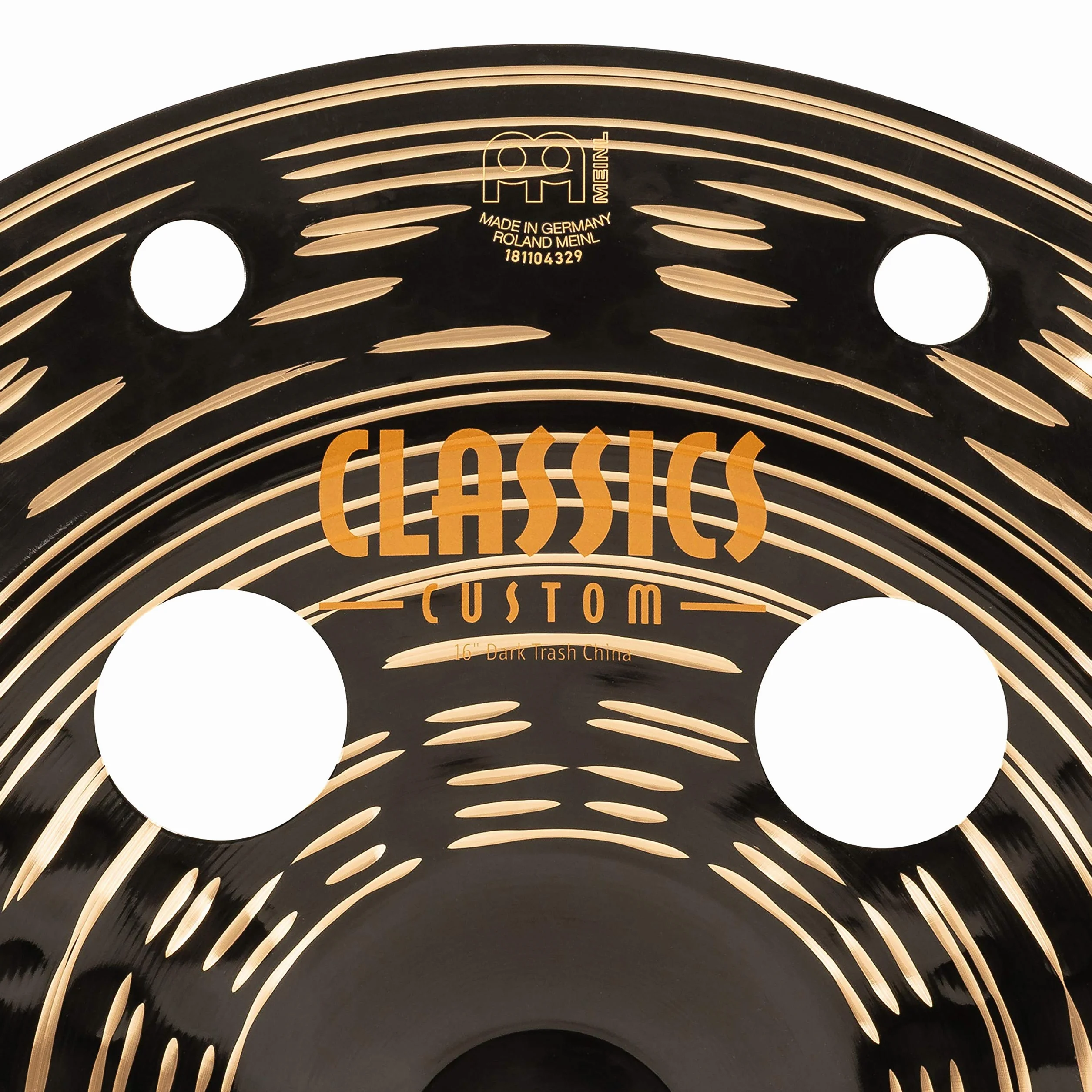 Meinl Cymbals Classics Custom Dark Piatto Trash China 16 pollici (40,64cm) per Batteria - Bronzo B12, Finitura Scura, Prodotto in Germania (CC16DATRCH)