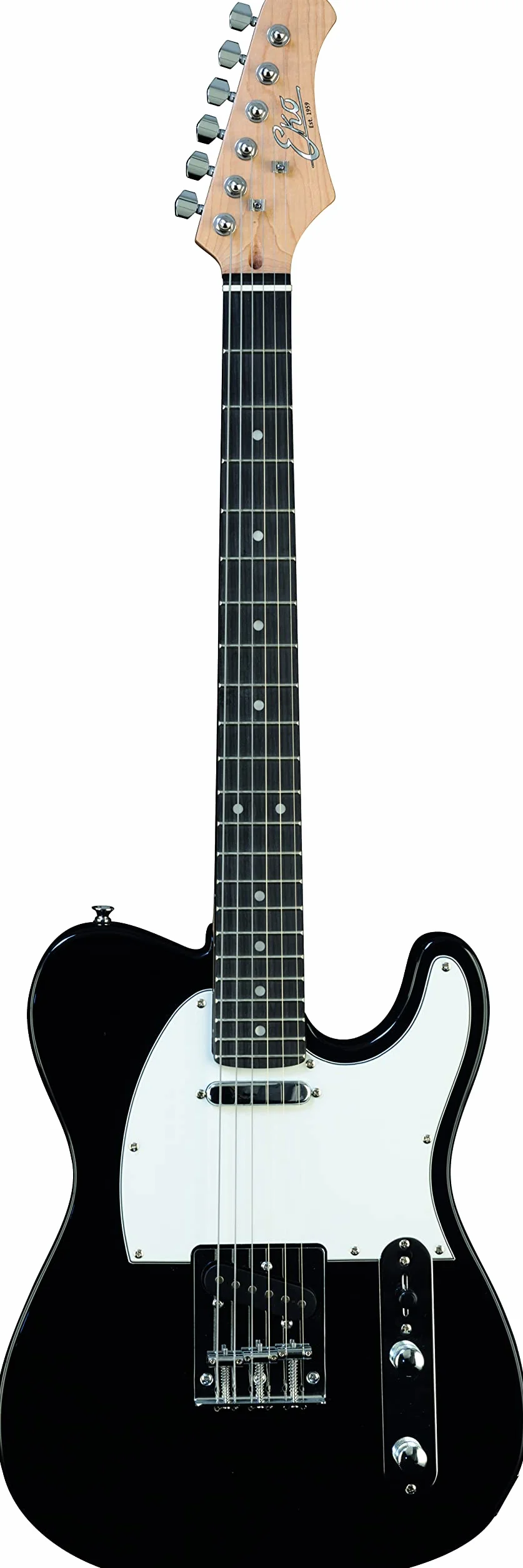 Eko VT-380 BLACK, Chitarra Elettrica Forma TELE, Colore Nero e Bianco