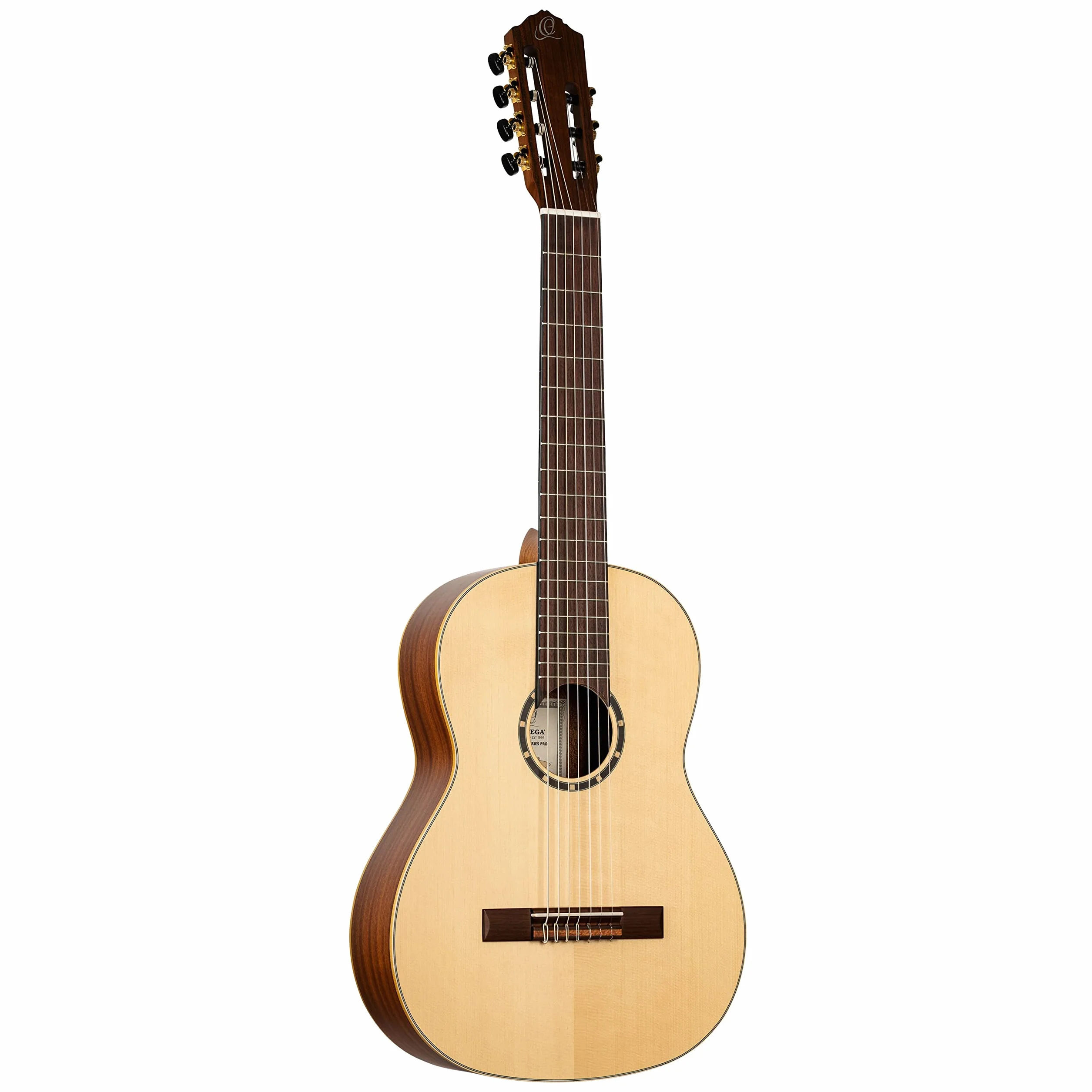 Ortega Guitars Chitarra da concerto a 7 corde - Family Series Pro - abete rosso e zaffele con finitura satinata, naturale - inclusa custodia (R133-7)
