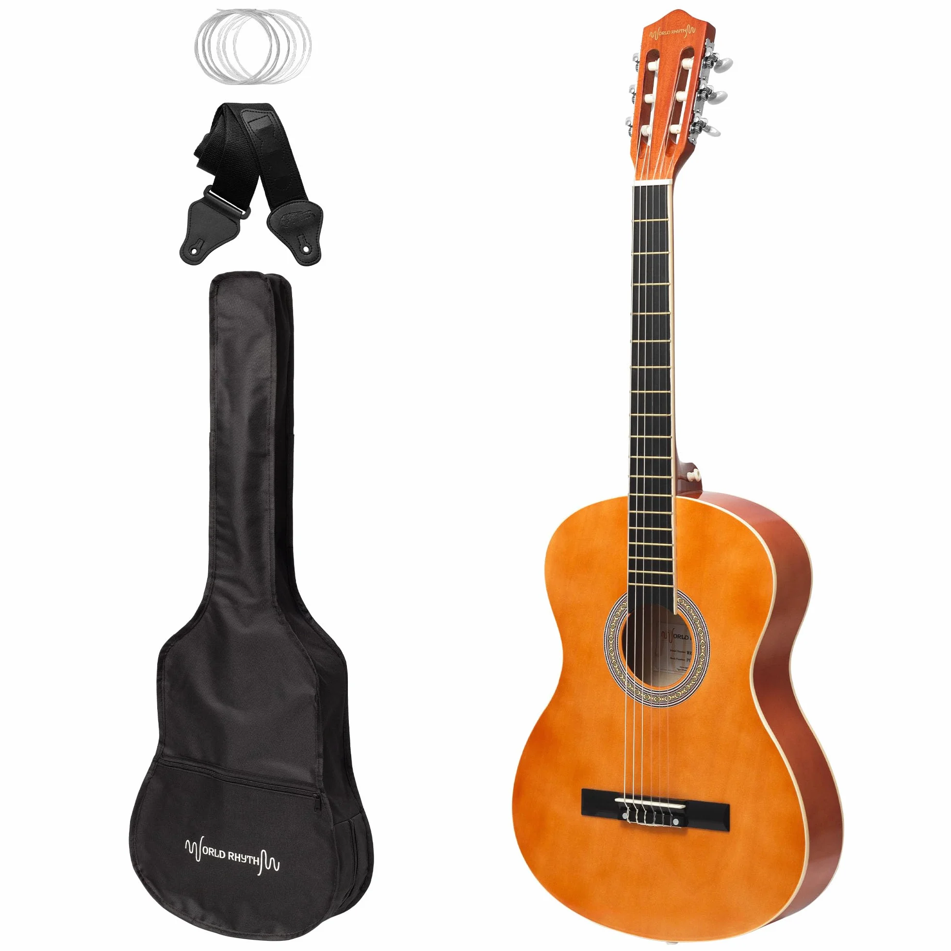 WR-203 Chitarra classica 4/4, Chitarra spagnola naturale per principianti, chitarra di dimensioni standard, ideale per bambini dai 12 anni in su