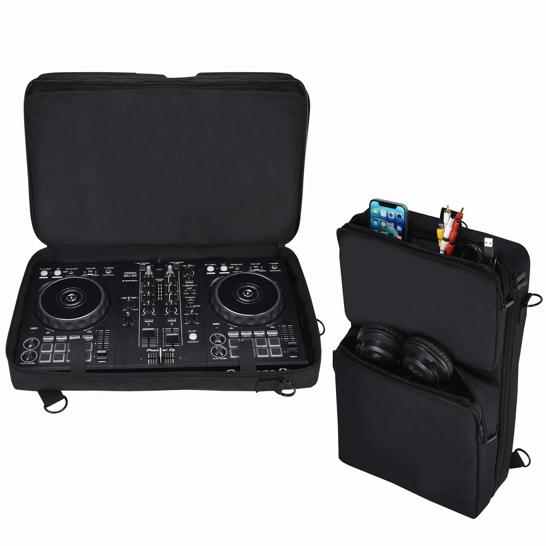 Custodia Protettiva da Viaggio per Pioneer DJ DDJ-FLX4/DDJ-400/DDJ-SB3 o Roland DJ-202 DJ Controller, Custodia per Trasporto con Accessori e Tracolla Regolabile (per FLX4)