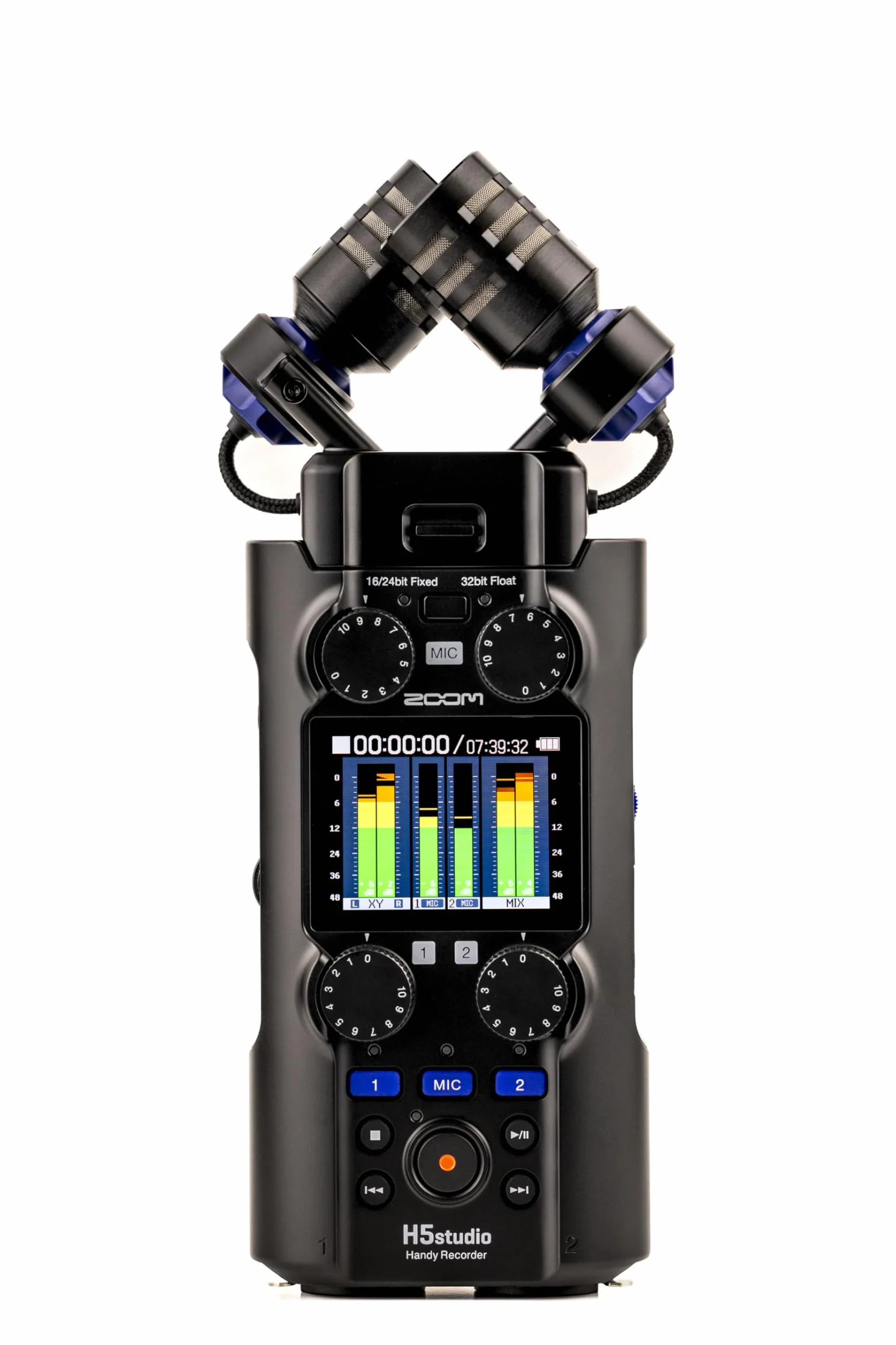 Zoom - H5Studio registratore 4 tracce 32 bit - 192 kHz con modalità 16/24 bit, capsula a membrana larga XYH-5e, compatibile con SSH-6e ed EXH-6e, interfaccia audio Mac, PC, iOS, Android