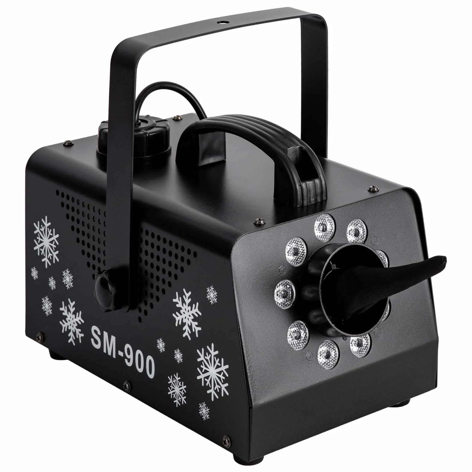 Macchina da neve da 1200 W con telecomando, portatile, macchina per effetti, luci LED RGB per Halloween, Natale, feste, ecc