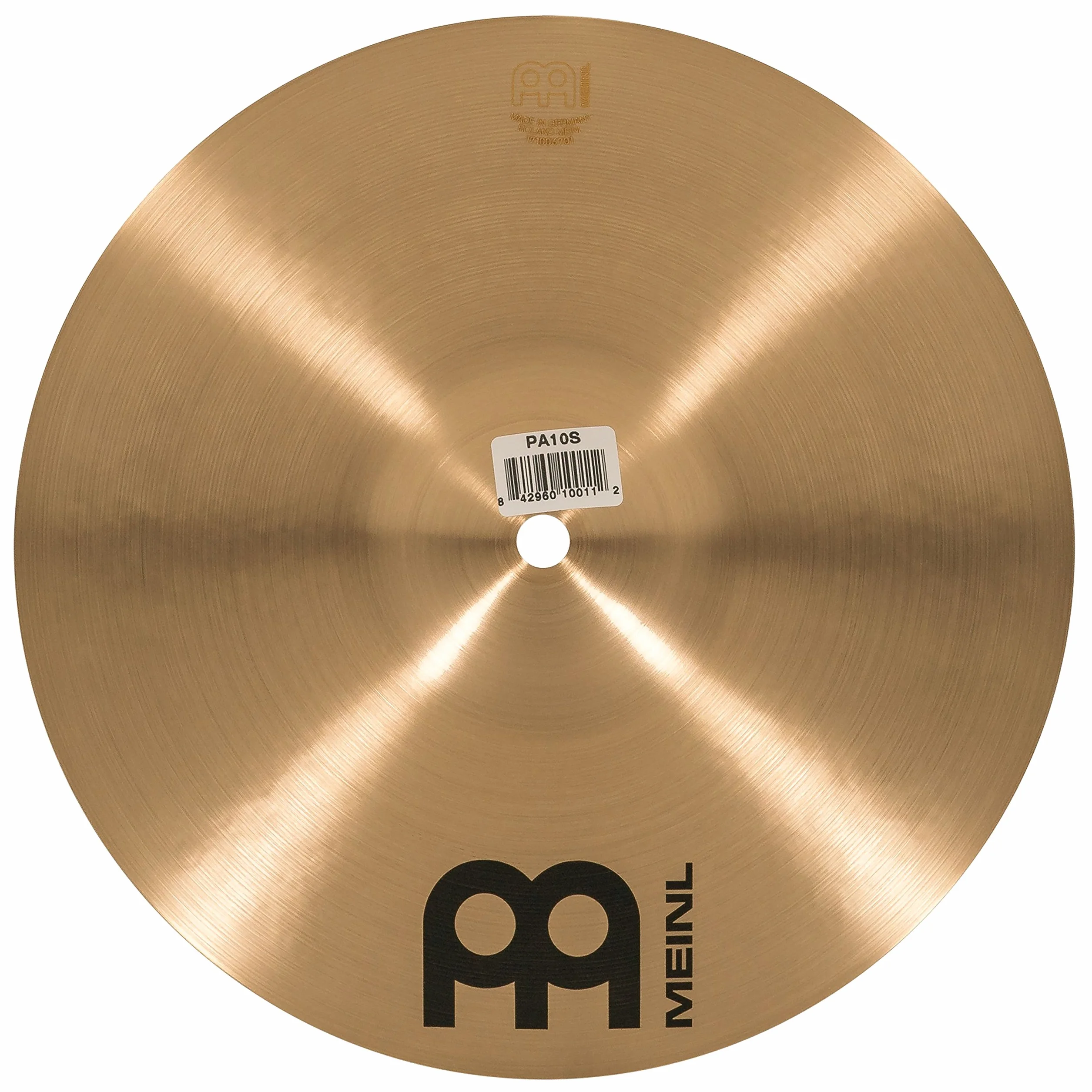 Meinl Cymbals Pure Alloy Piatto Splash 10 pollici (25,40cm) per Batteria - Bronzo puro in Lega, Finitura Tradizionale (PA10S)