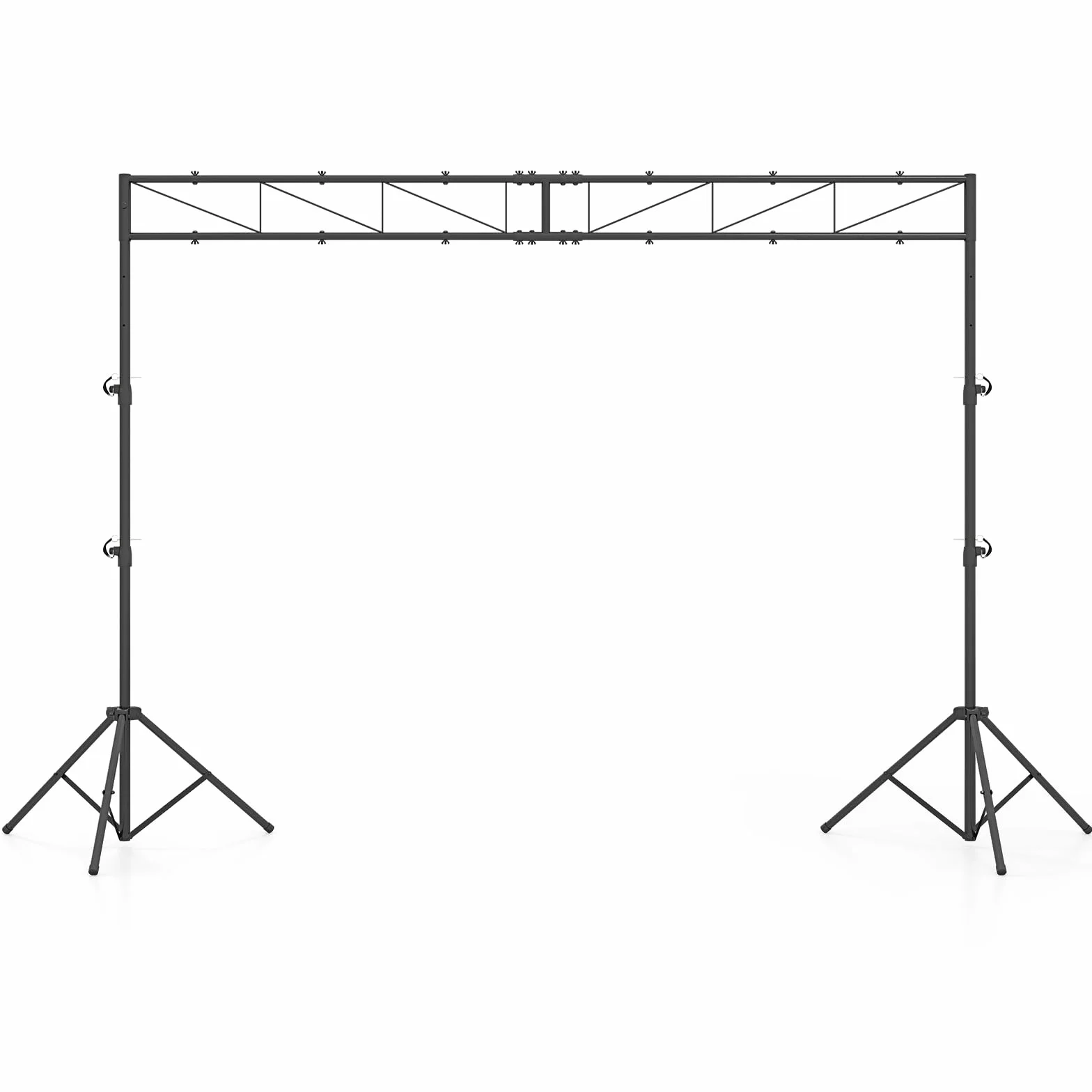 COSTWAY Supporto Luce a Traliccio, Traliccio Luci Regolabile in Altezza 140-264,9 cm con Piedini Antiscivolo, Treppiede Stabile in Ferro, Portata 50 kg, Pieghevole per Palco, Eventi, Feste e Concerti