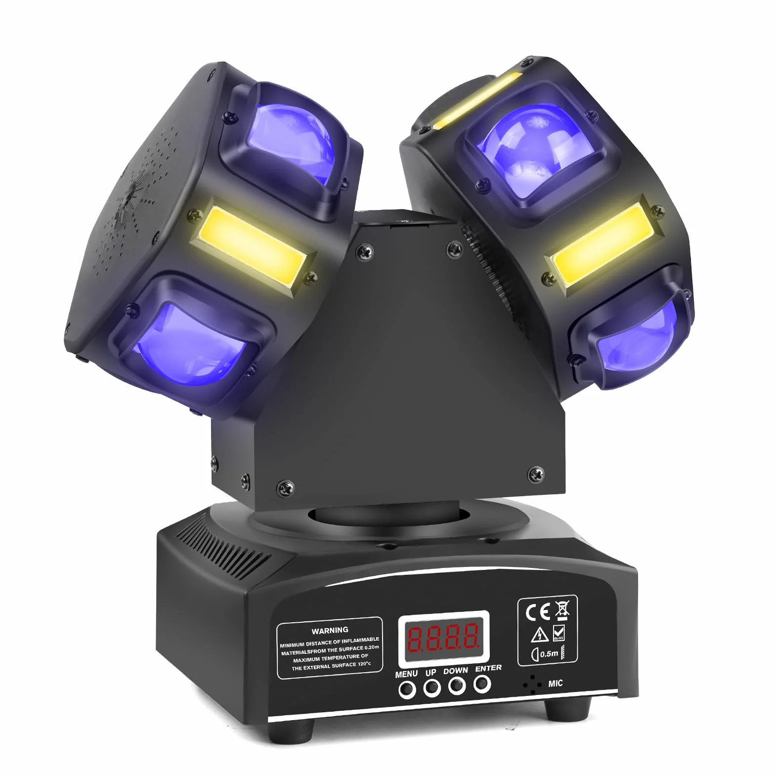Luce da discoteca per feste, Moving Head, LED RGB, proiettore DJ, controllo musicale, DJ, effetto DMX, per KTV, riunioni di famiglia, matrimonio, compleanno, Halloween (T08)