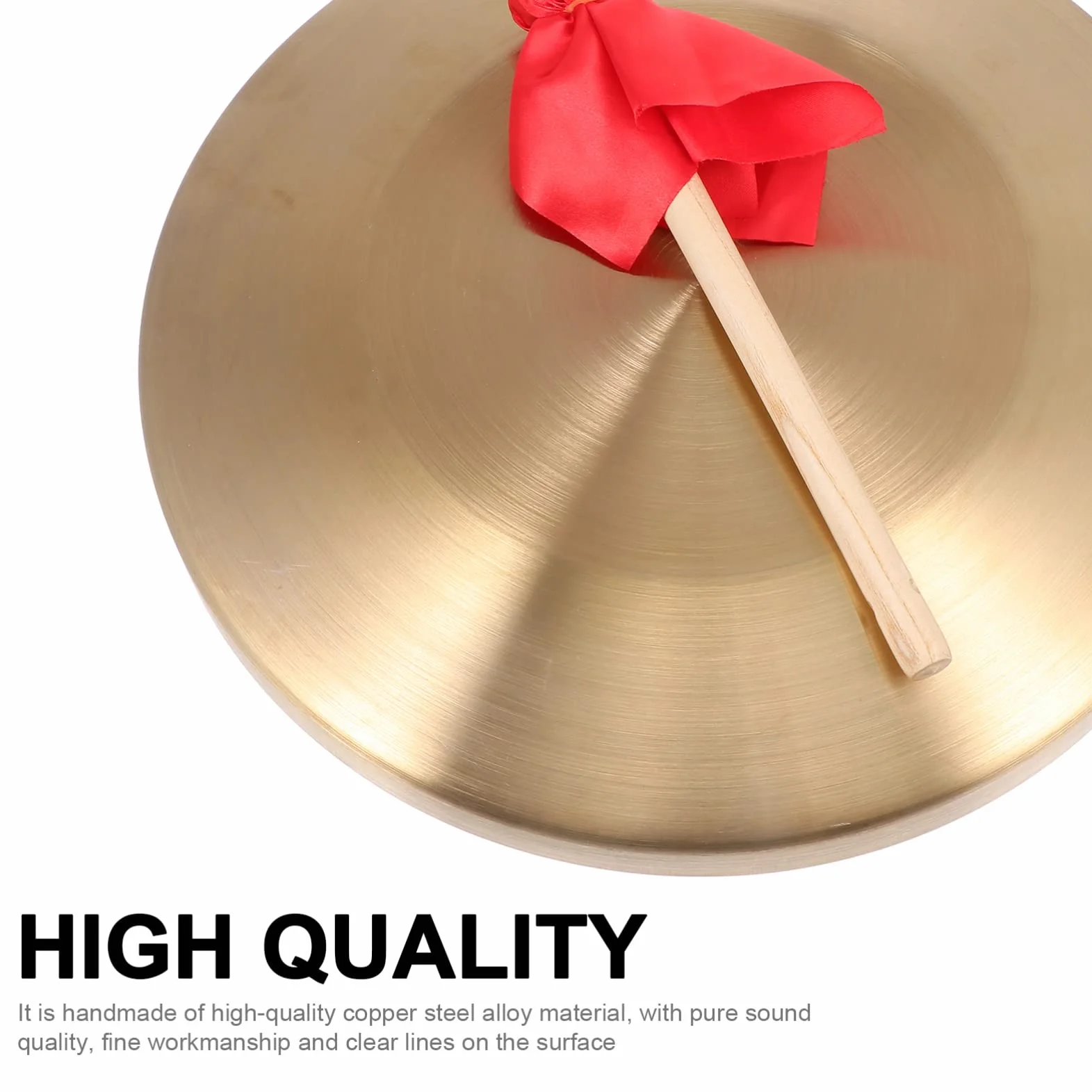 Generic - Gong con mazzuola 32 cm Tam Gong tradizionale cinese percussione, strumento in rame decorativo, per la casa, l'ufficio