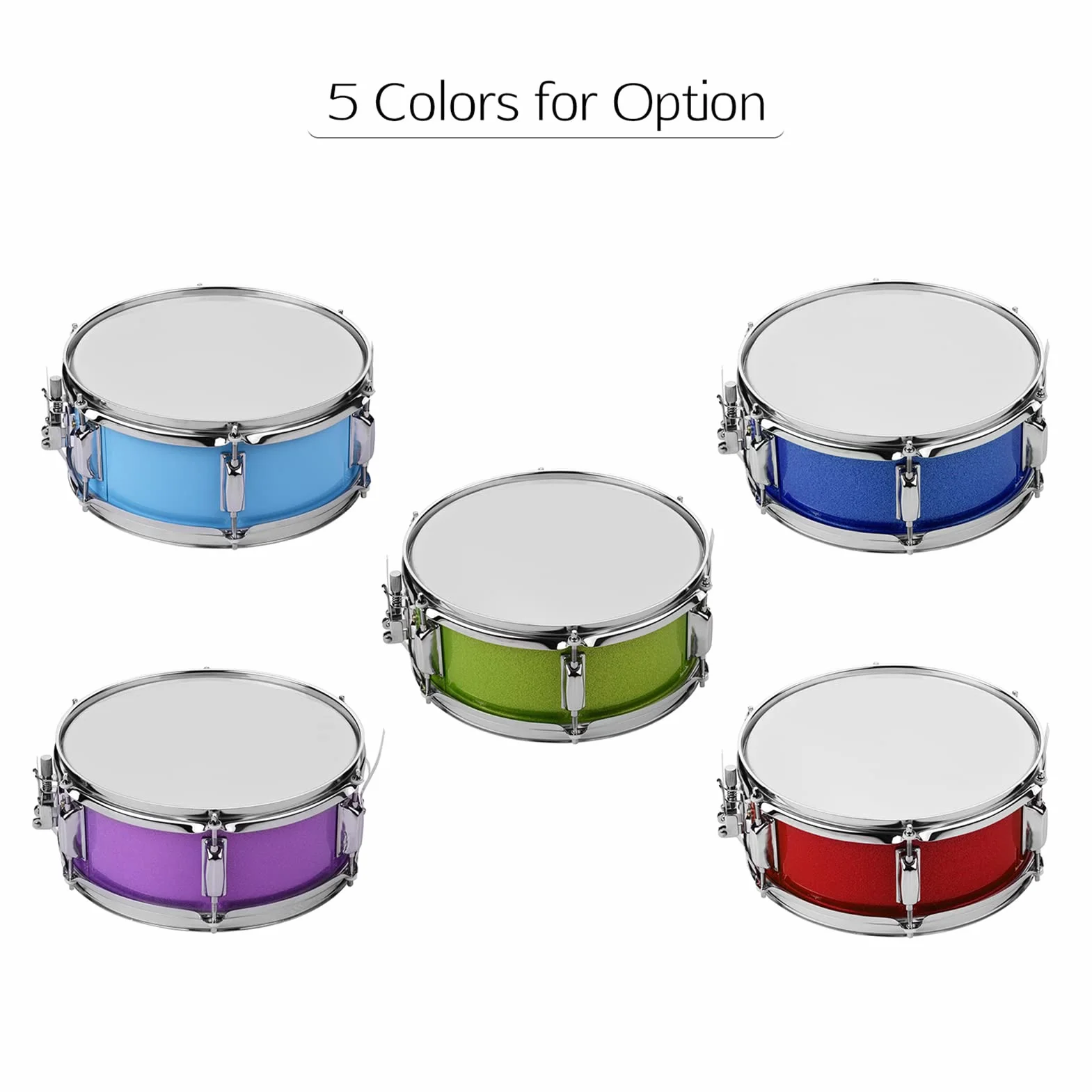 Rullante - Tamburo Sunydog da 12 pollici, pelle per rullante con bacchette, tracolla, chiave per batteria, set di rullante per studenti e principianti, banda musicale, tamburo da marcia (blu)