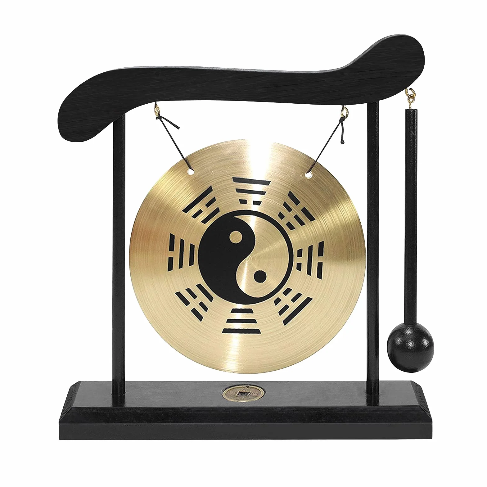 Desktop Gong,Mini Desktop Gong da Tavolo Wind Chime Strumenti a percussione con Martello per la Decorazione Domestica Regalo di inaugurazione della casa - Taiji Chinese Gossip Chart