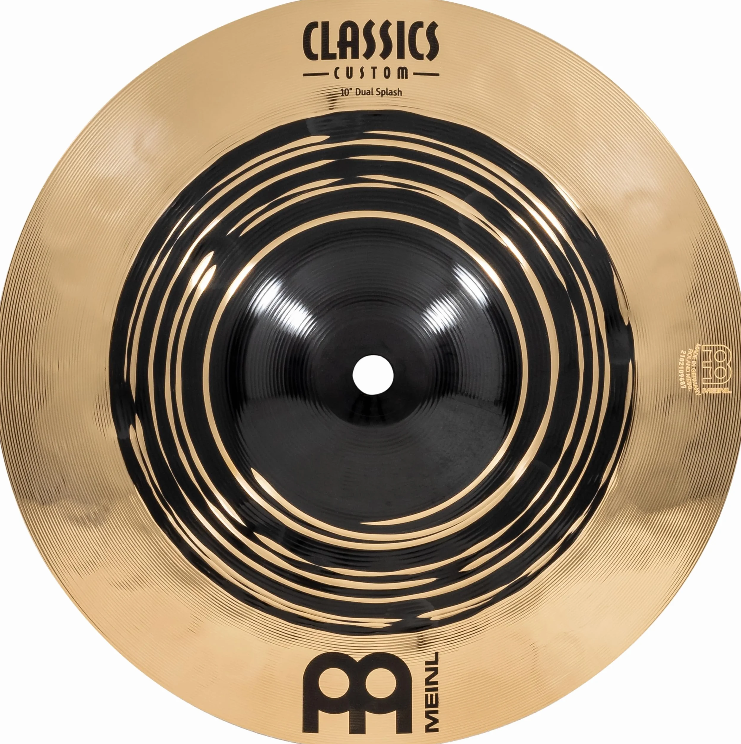 Meinl Cymbals Classics Custom Dual Piatto Splash 10 pollici (25,40cm) per Batteria - Bronzo B12, Finitura Scura e Brillante - Prodotto in Germania (CC10DUS)