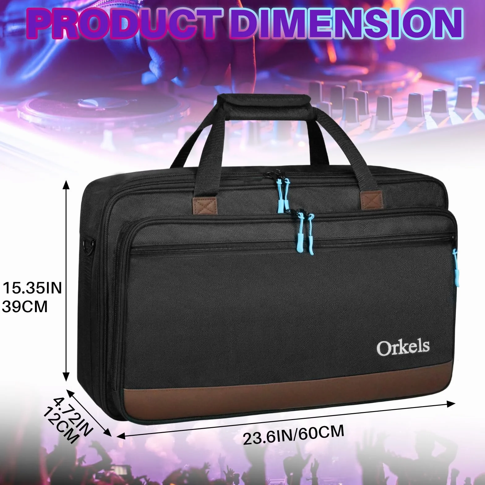 SUNDOY Custodia per controller DJ Pioneer/Demo/Numark/Hercules, Nero , M-60x12x39-CM, Borsa per il trasporto del controller DJ
