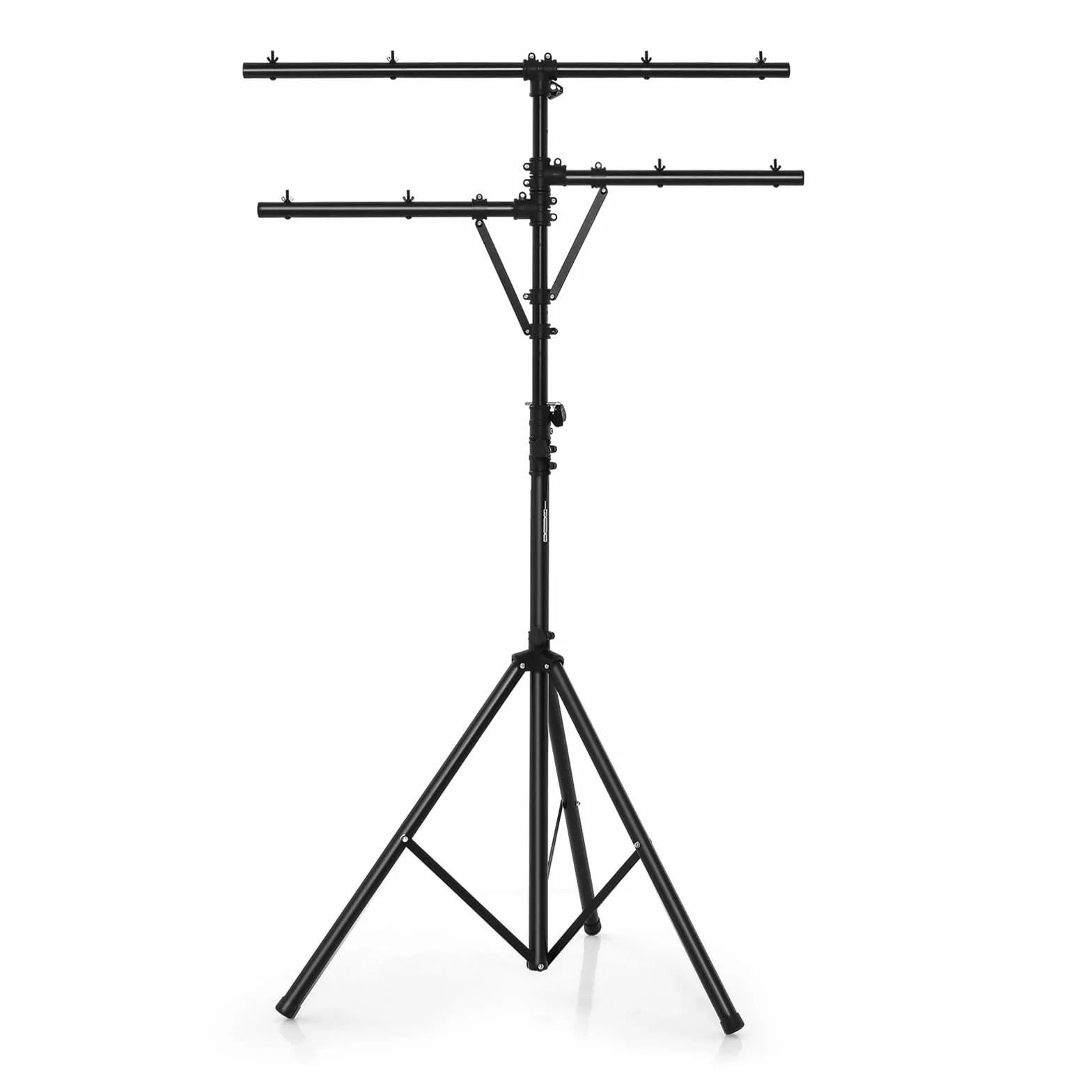 COSTWAY Supporto Luci Mobile DJ Audio, Supporto Luci LED con Bracci, Altezza Regolabile, Treppiede Portatile per Presentazioni sul Palco, Concerti, Teatri, Matrimoni e Feste, 186-351 cm