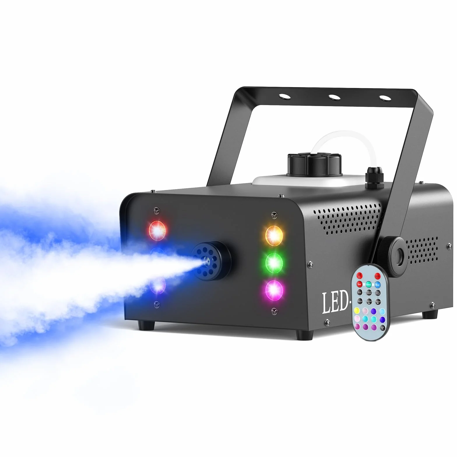 UKing 1500W Macchina del Fumo con 6 RGB LED,Macchina Della Nebbia con Telecomando e 1L Serbatoio, volume di Nebbia Elevato, per Halloween, Natale e Matrimoni