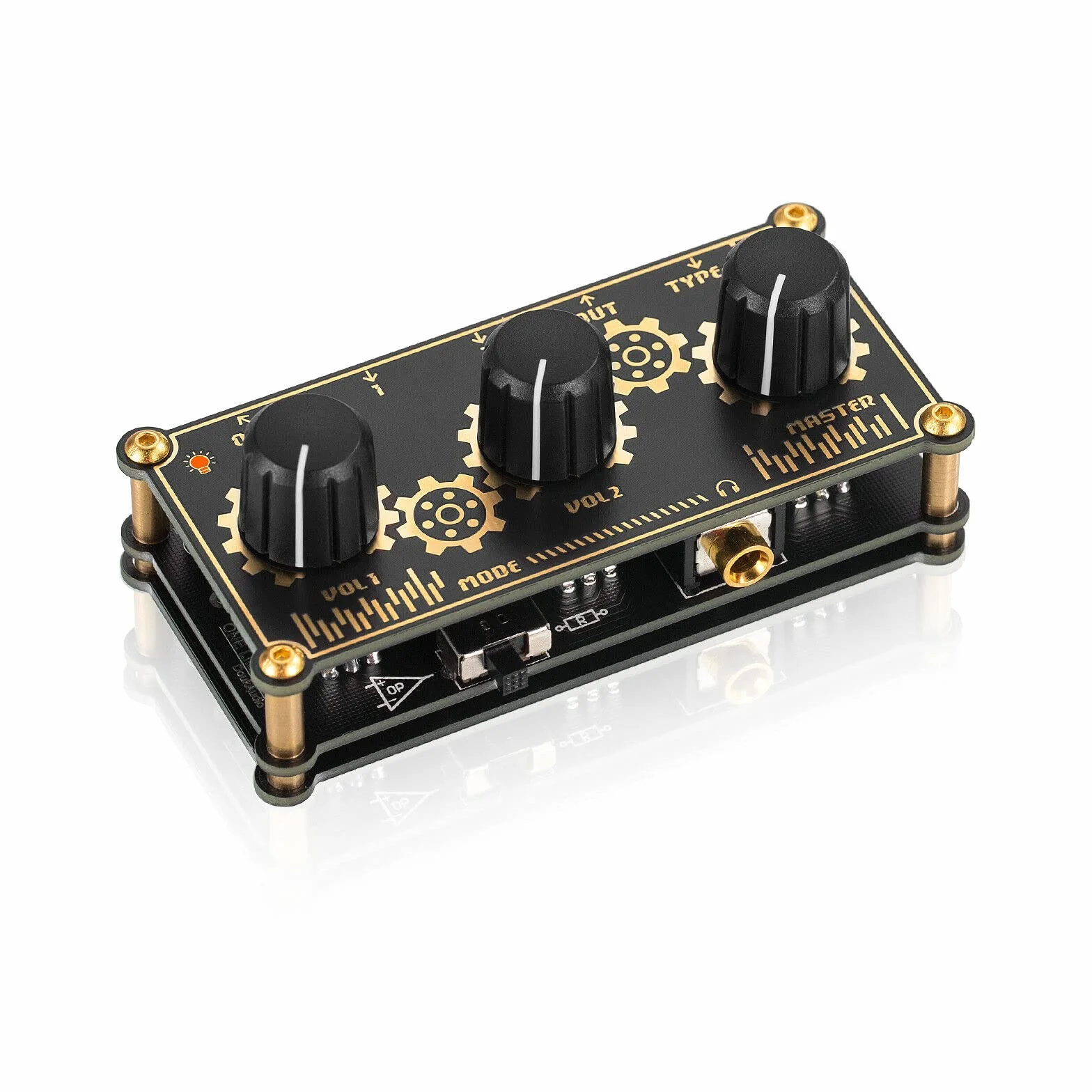Mini mixer di linea stereo a 2 canali portatile, per monitoraggio in cuffia per club, live e registrazione in studio